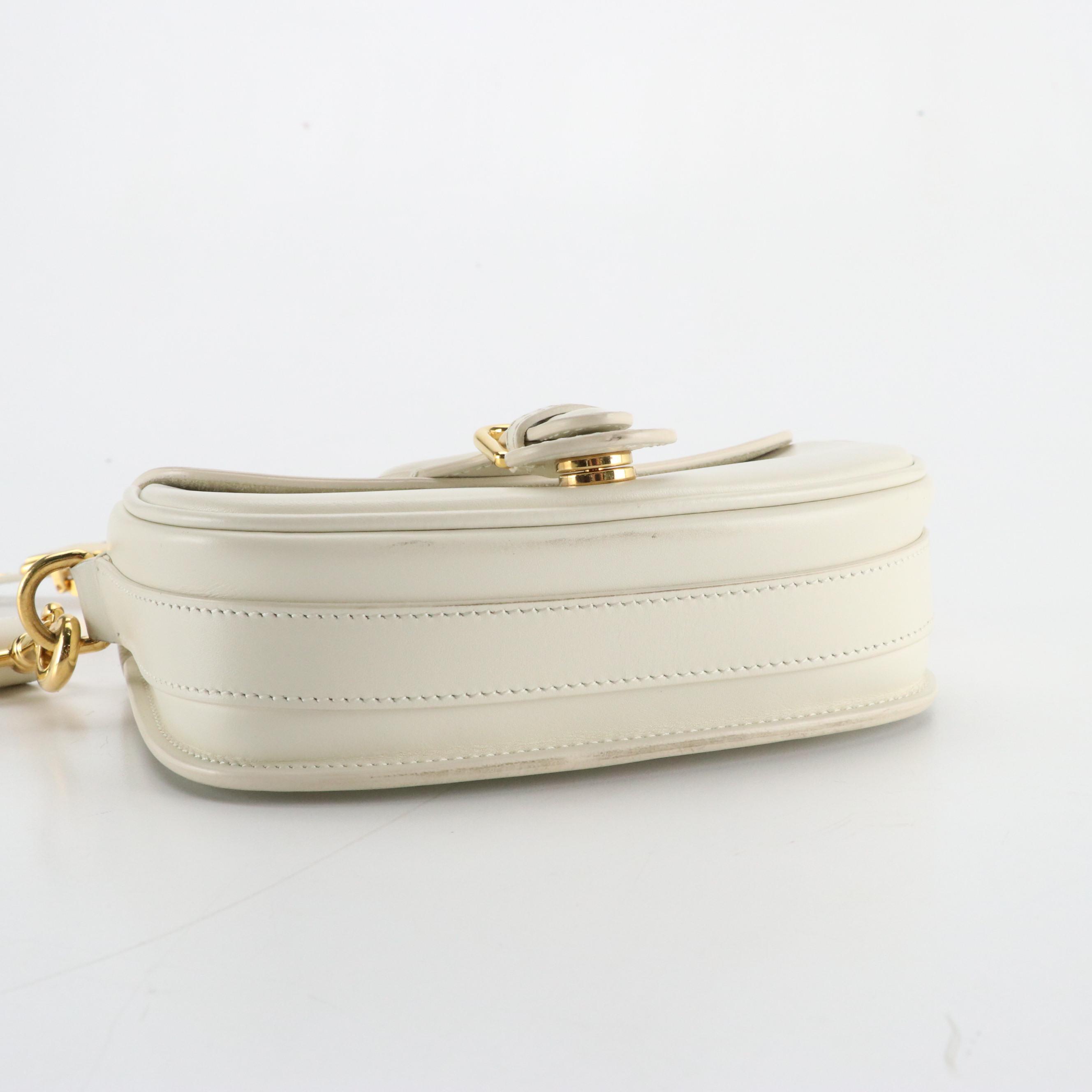 Christian Dior Small Bobby Crossbody Bag in White Box Calf Leather