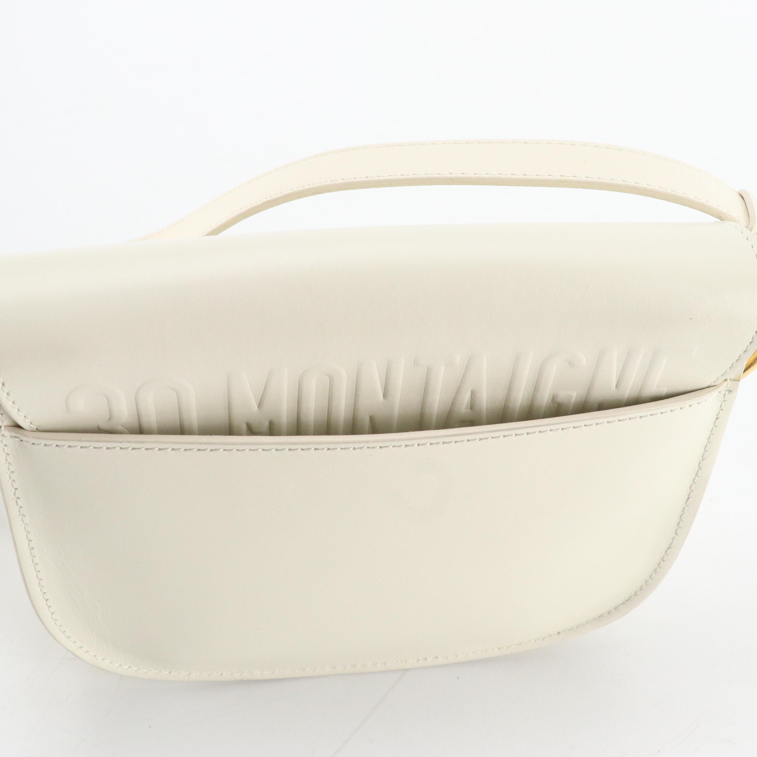 Christian Dior Small Bobby Crossbody Bag in White Box Calf Leather