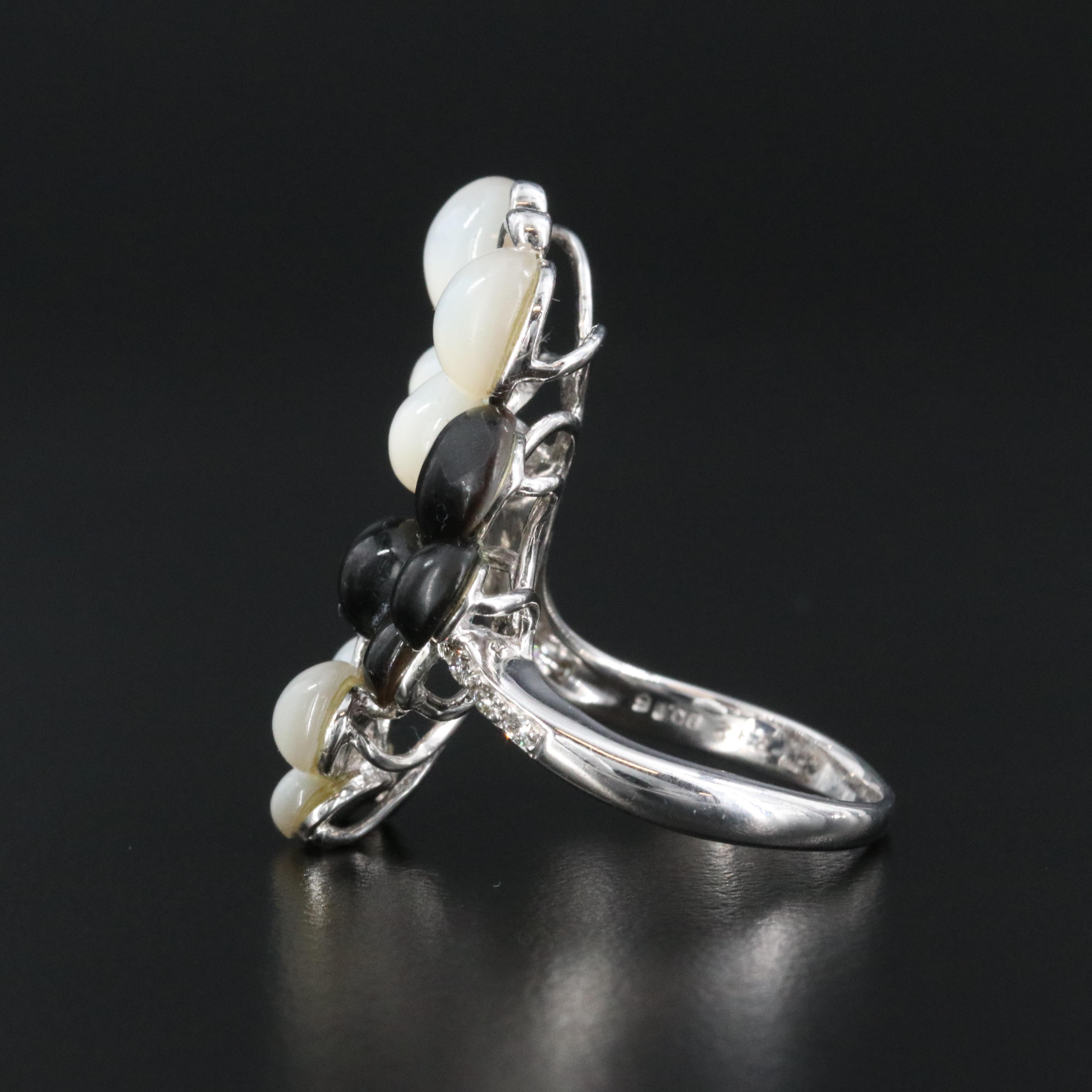 18K Mother-of-Pearl and Diamond Butterfly Ring