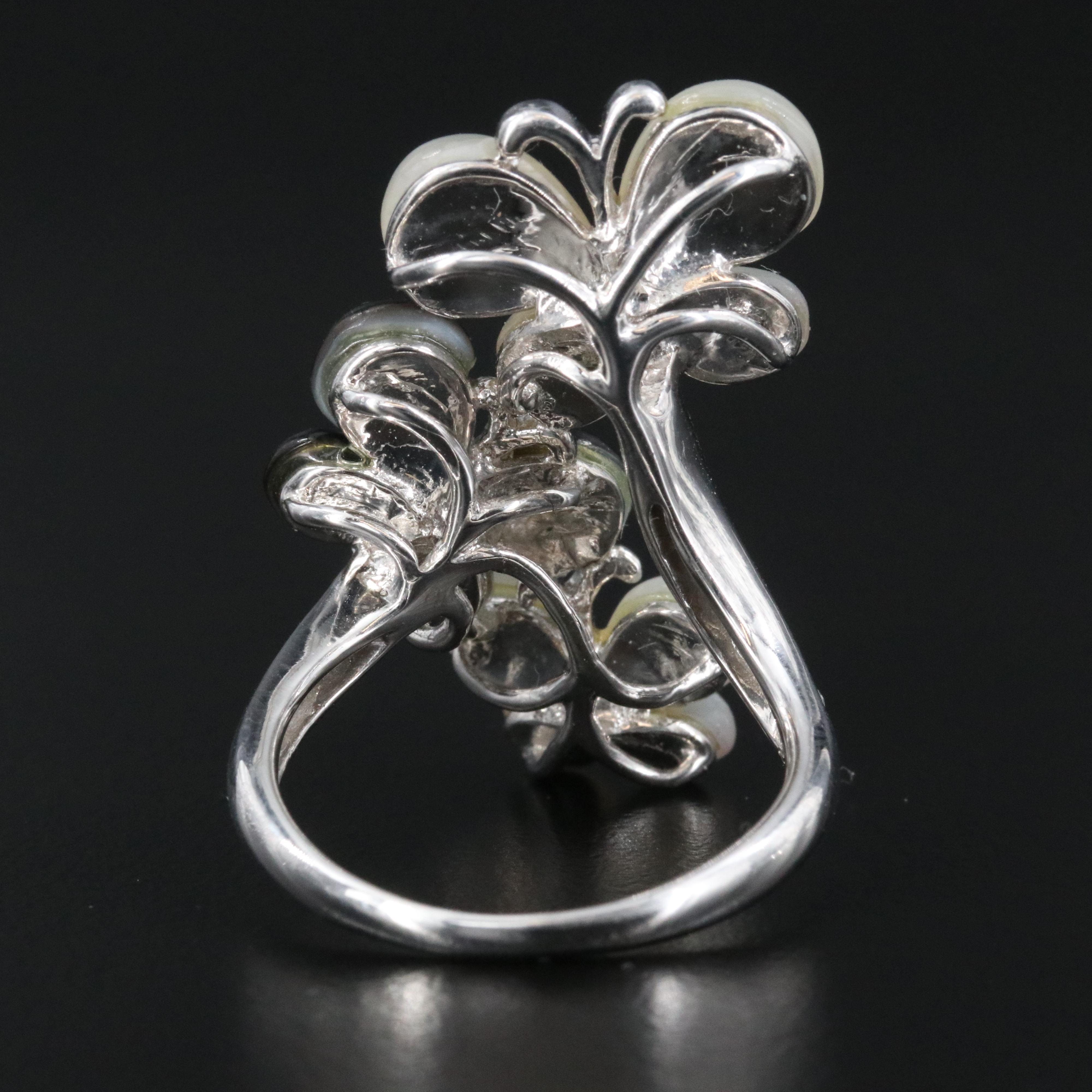 18K Mother-of-Pearl and Diamond Butterfly Ring