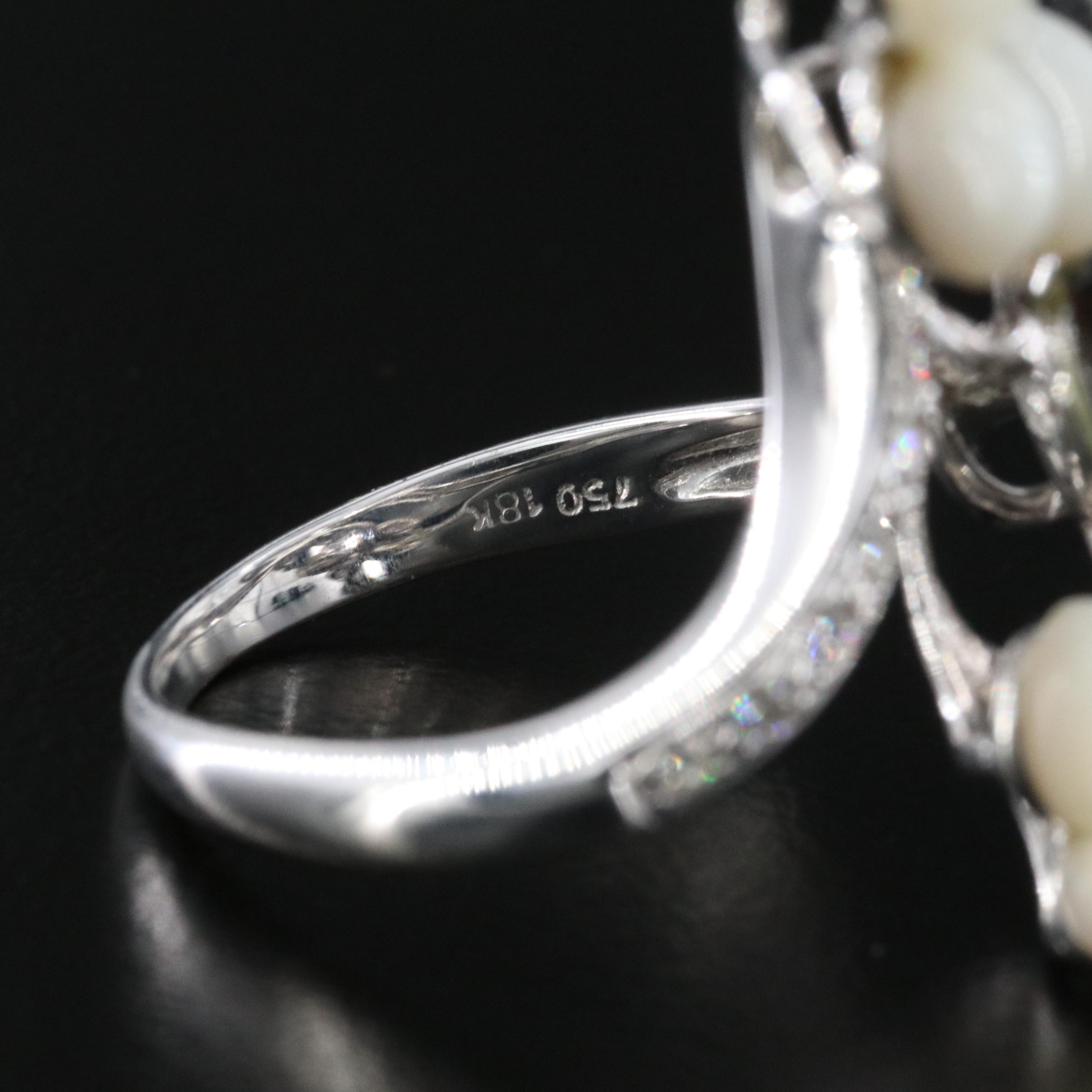 18K Mother-of-Pearl and Diamond Butterfly Ring