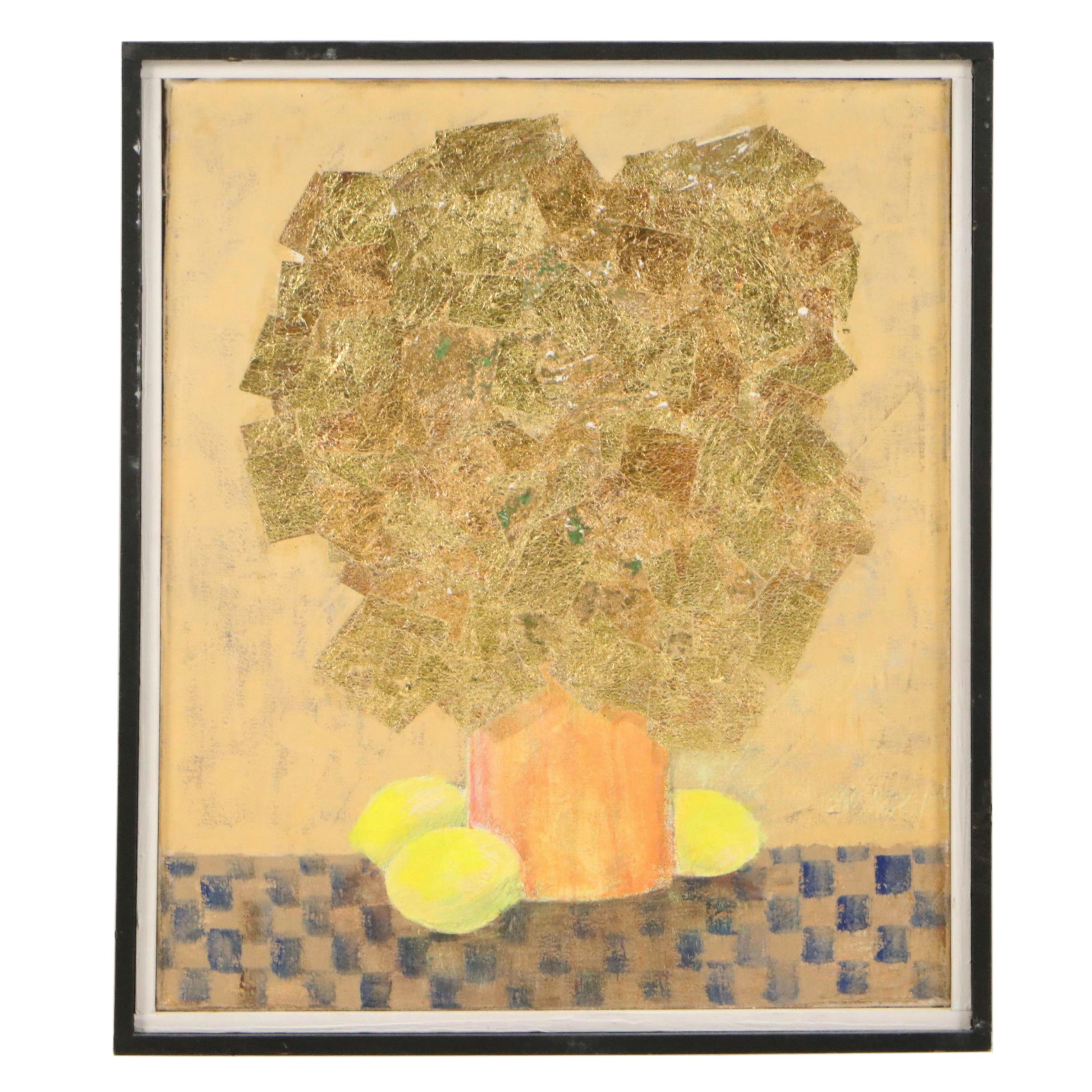Gerald G. Boyce Attributed Acrylic and Gold Leaf Still Life Painting