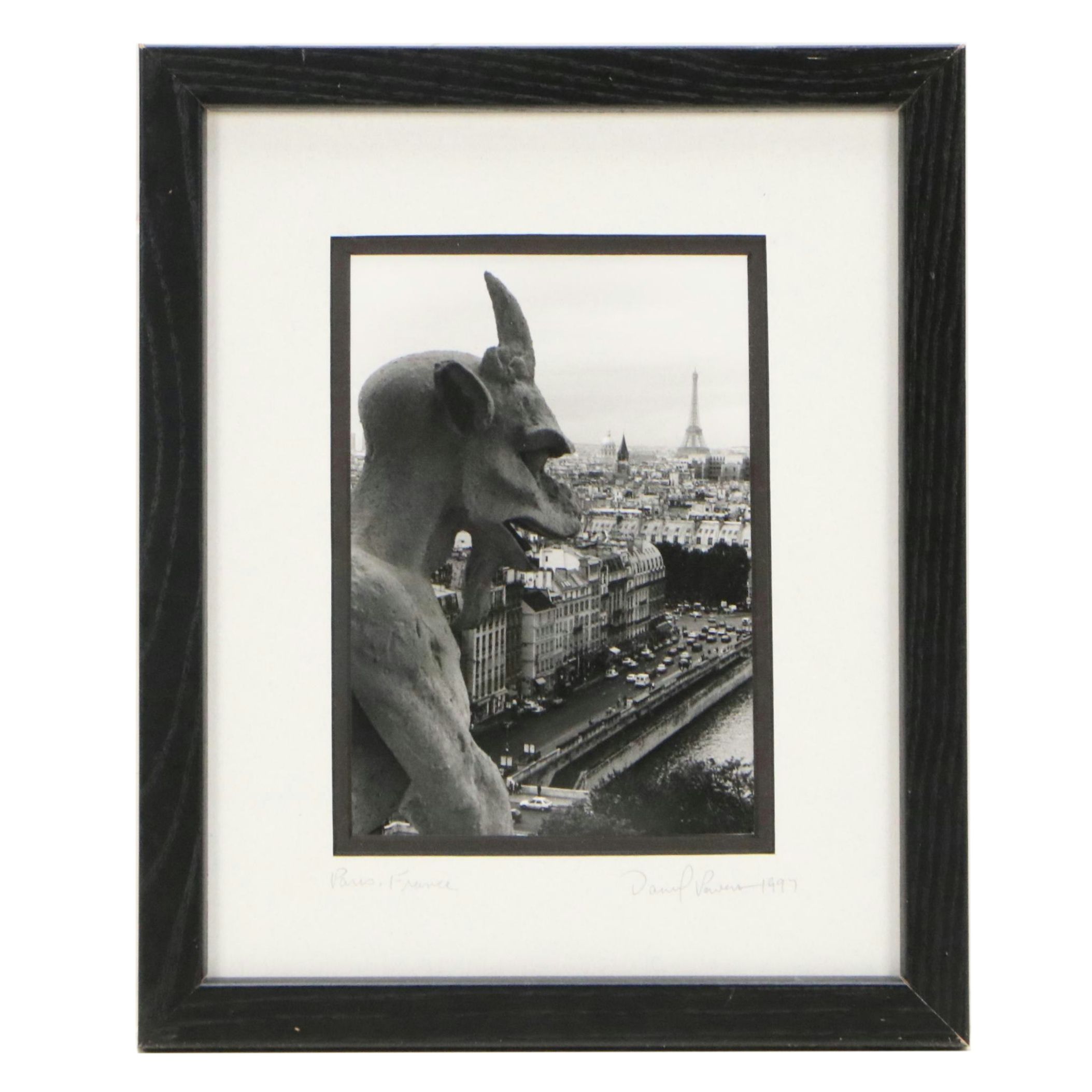 Daniel Powers Silver Gelatin Photograph of Notre-Dame Gargoyle, 1997