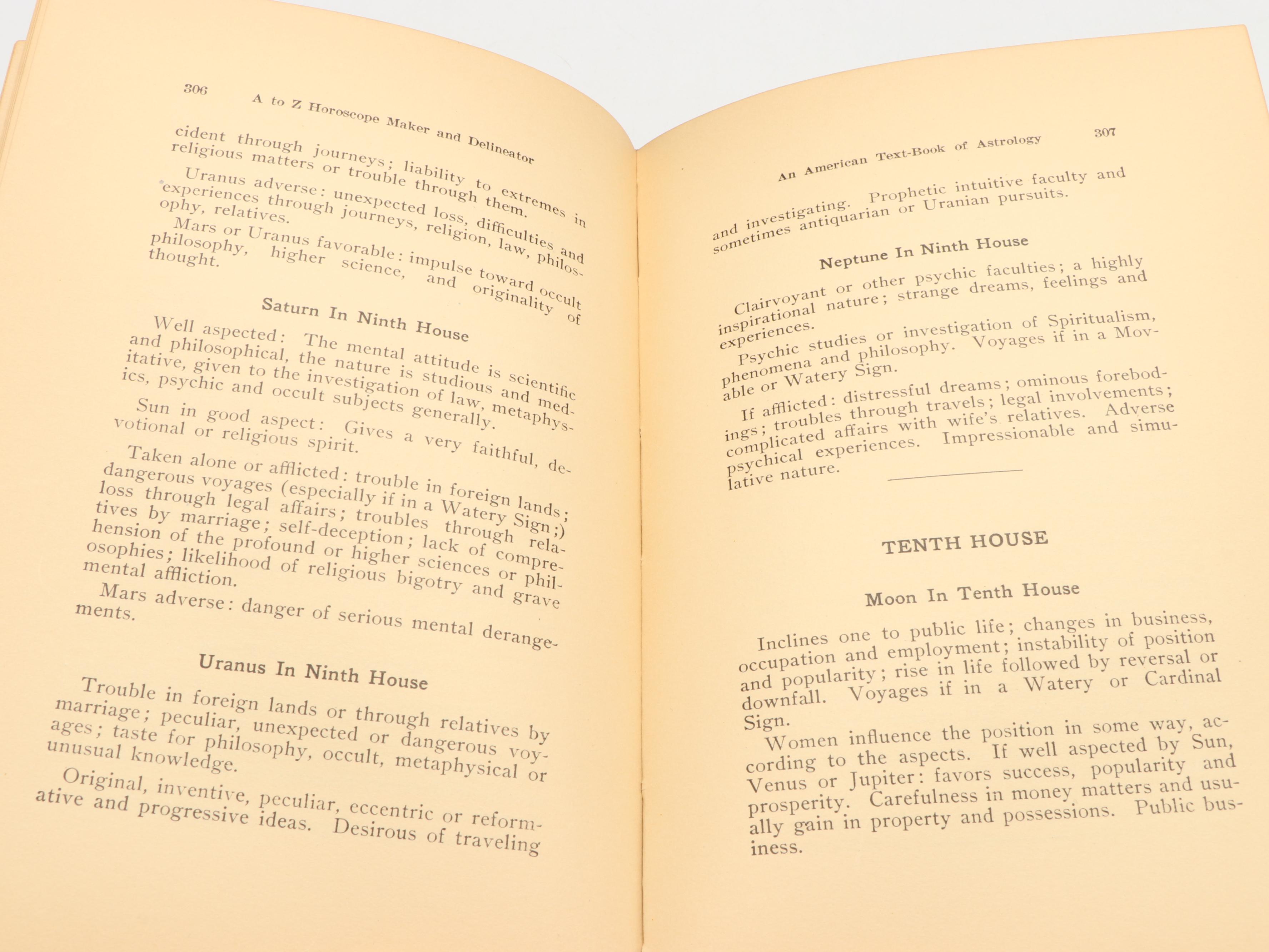 "A to Z Horoscope Maker and Delineator" by Llewellyn George, 1928