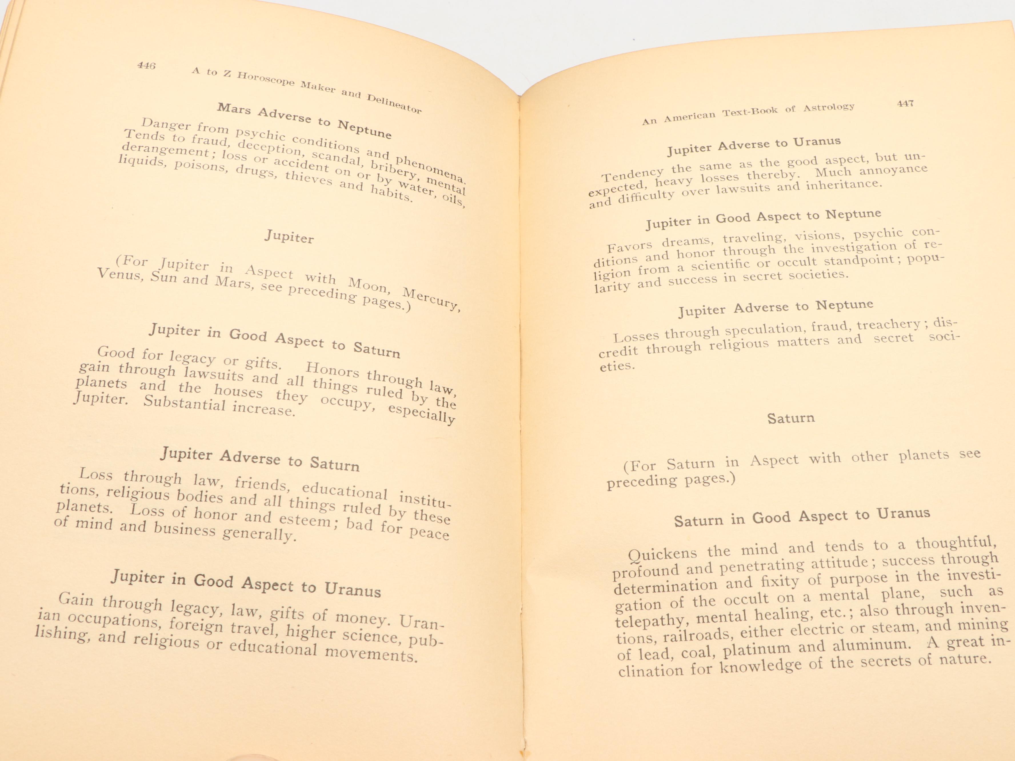 "A to Z Horoscope Maker and Delineator" by Llewellyn George, 1928