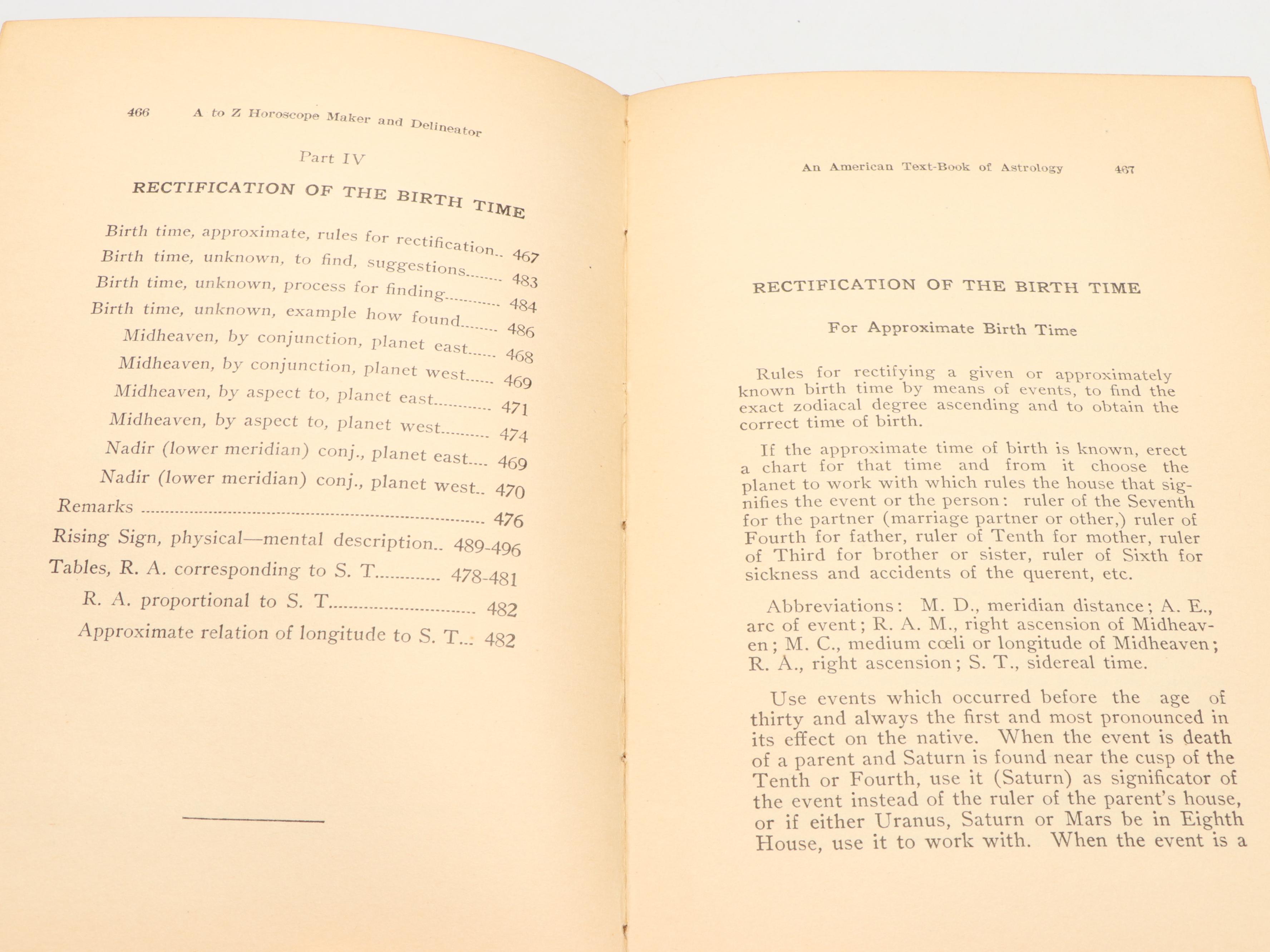 "A to Z Horoscope Maker and Delineator" by Llewellyn George, 1928