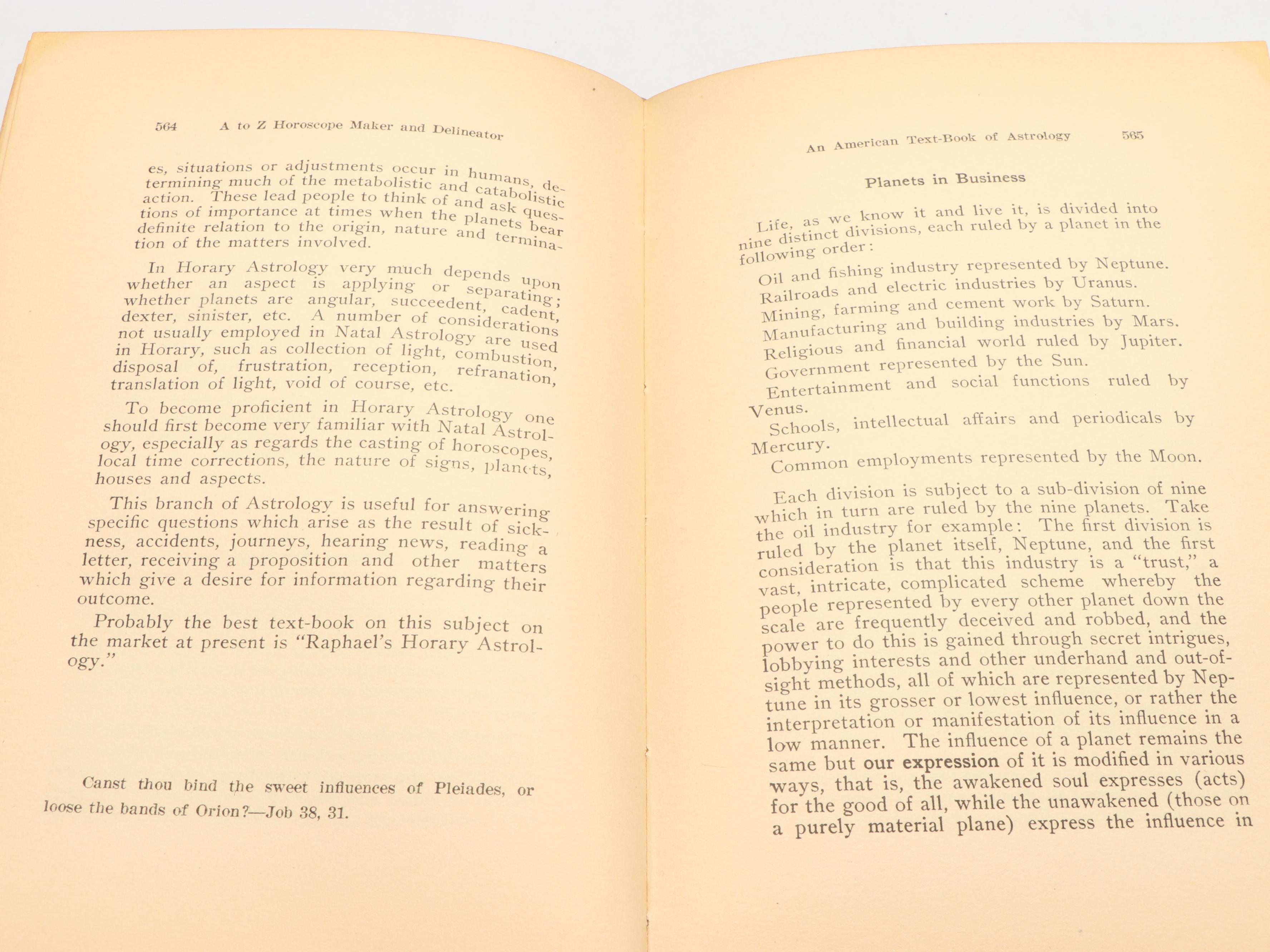 "A to Z Horoscope Maker and Delineator" by Llewellyn George, 1928