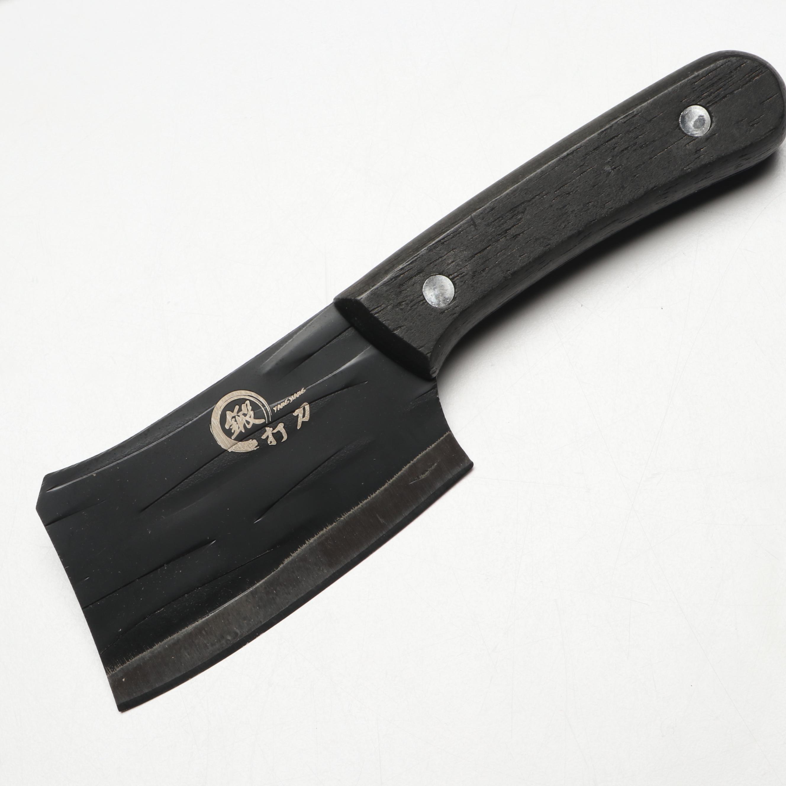 Damascus Steel and Wooden Handled Hunting Knives with Japanese Style Knives