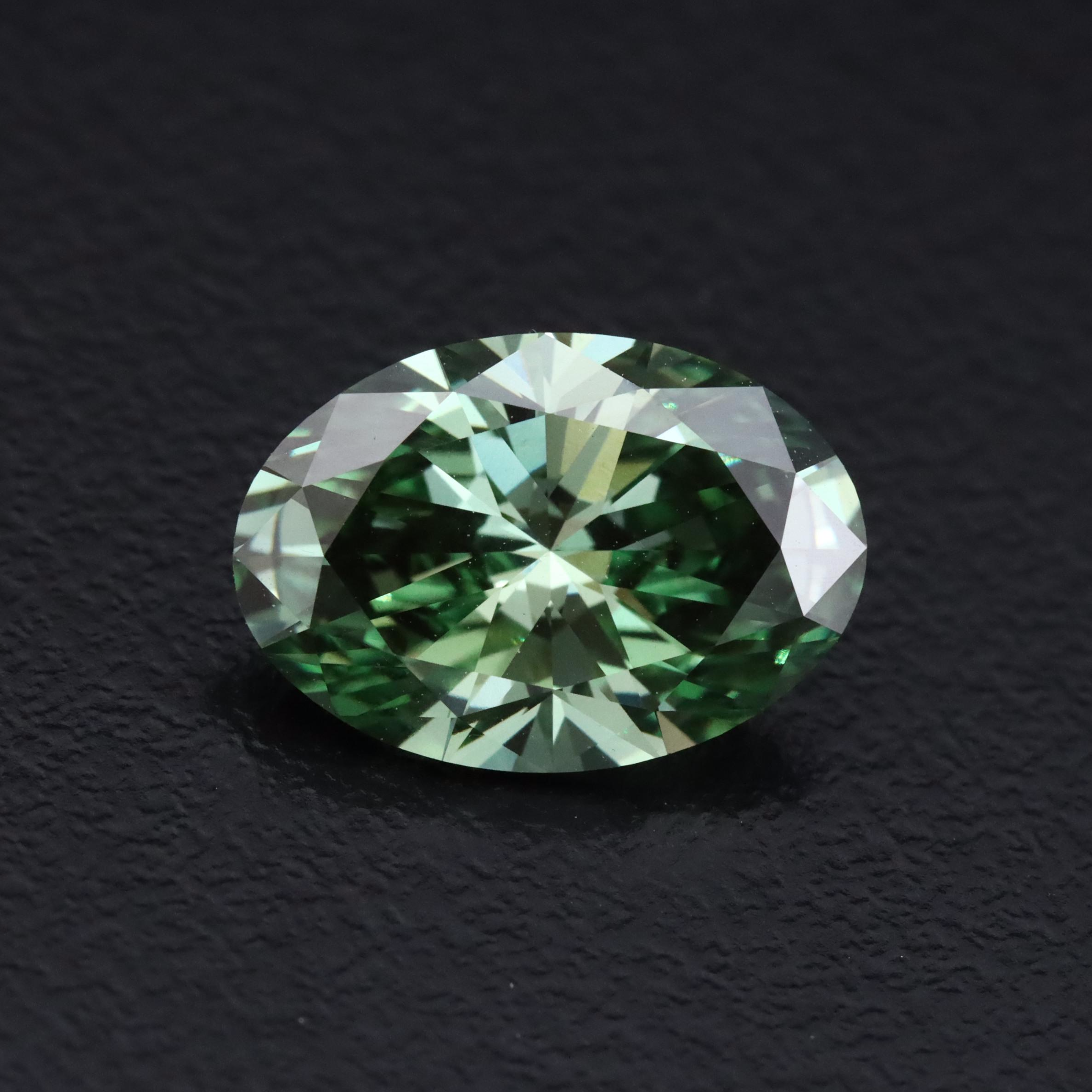 Loose 3.09 CT Lab Grown Fancy Green Diamond with IGI Report