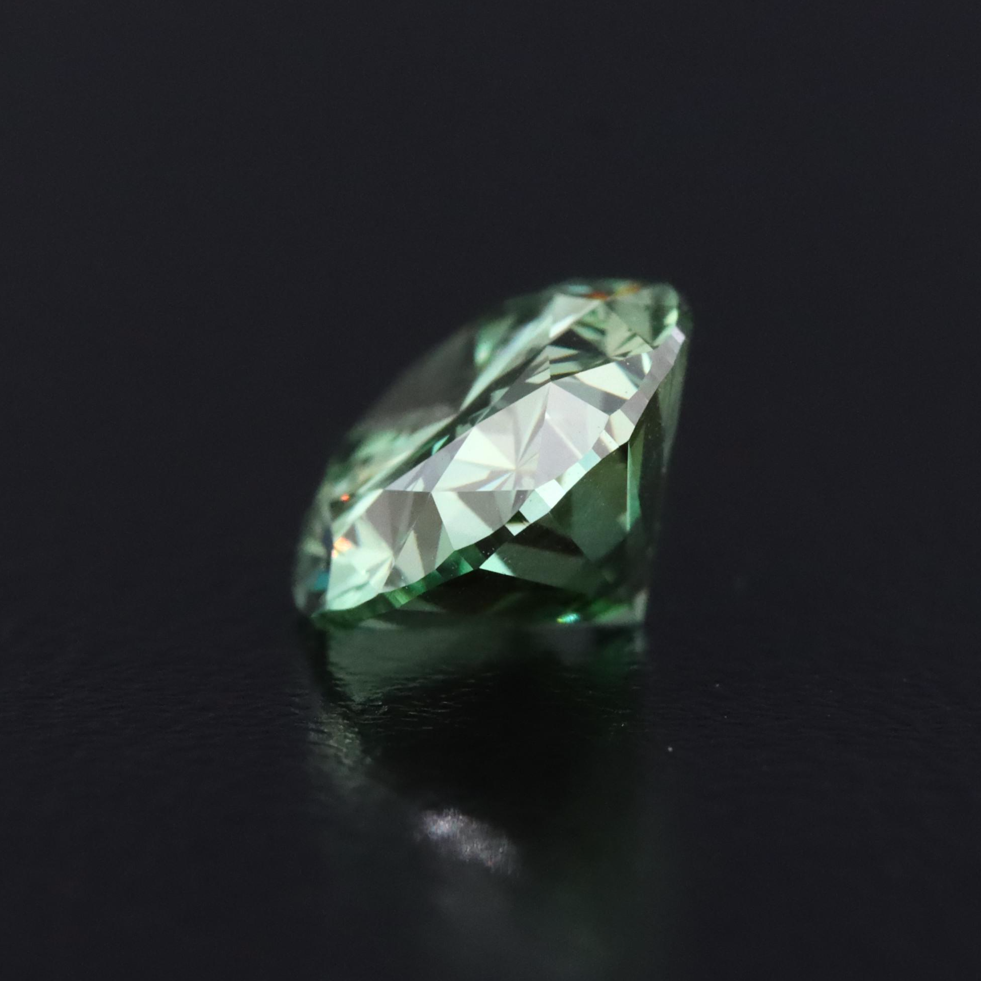 Loose 3.09 CT Lab Grown Fancy Green Diamond with IGI Report