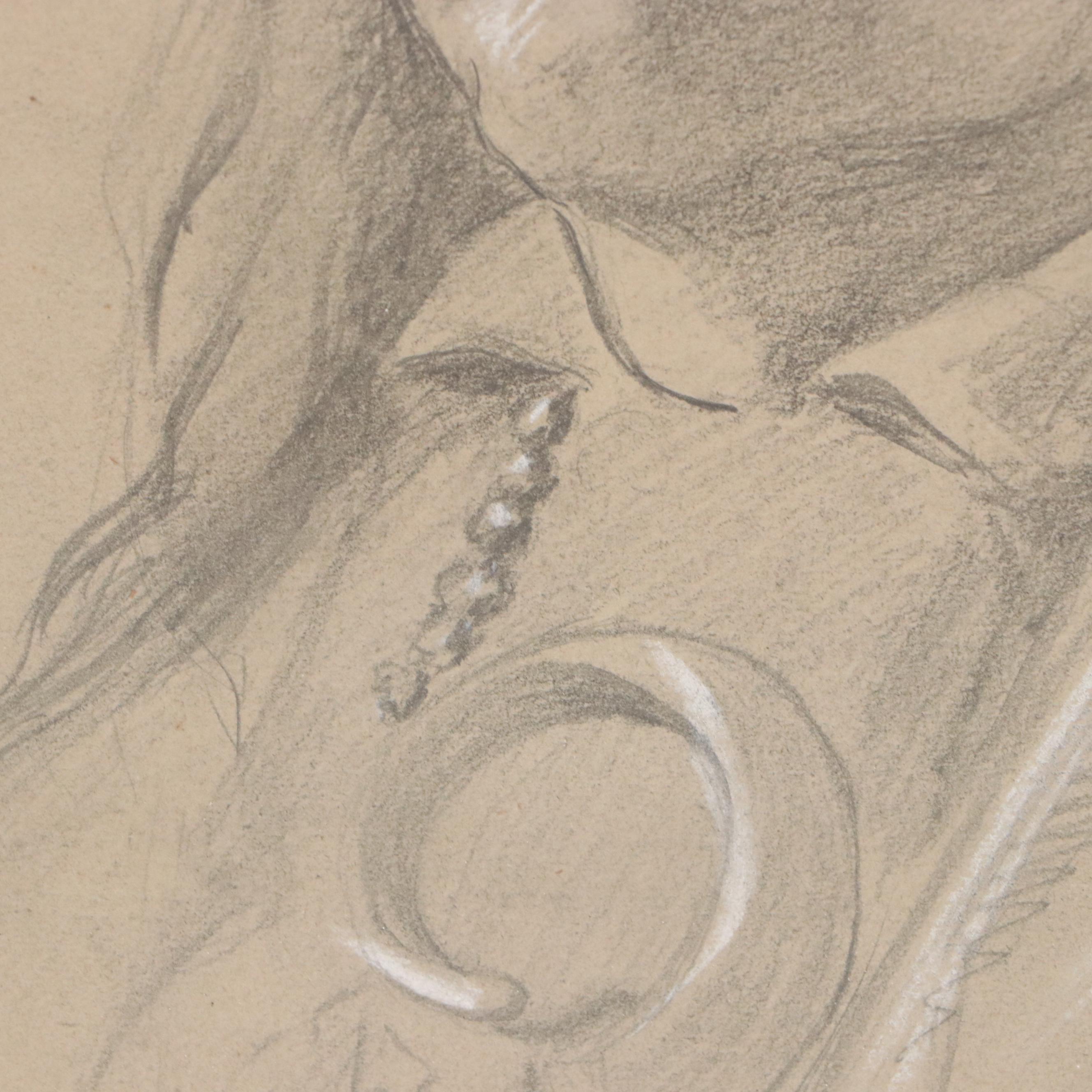 Joseph Henry Sharp Mixed Media Drawing "Portrait of Tallis Masmego"