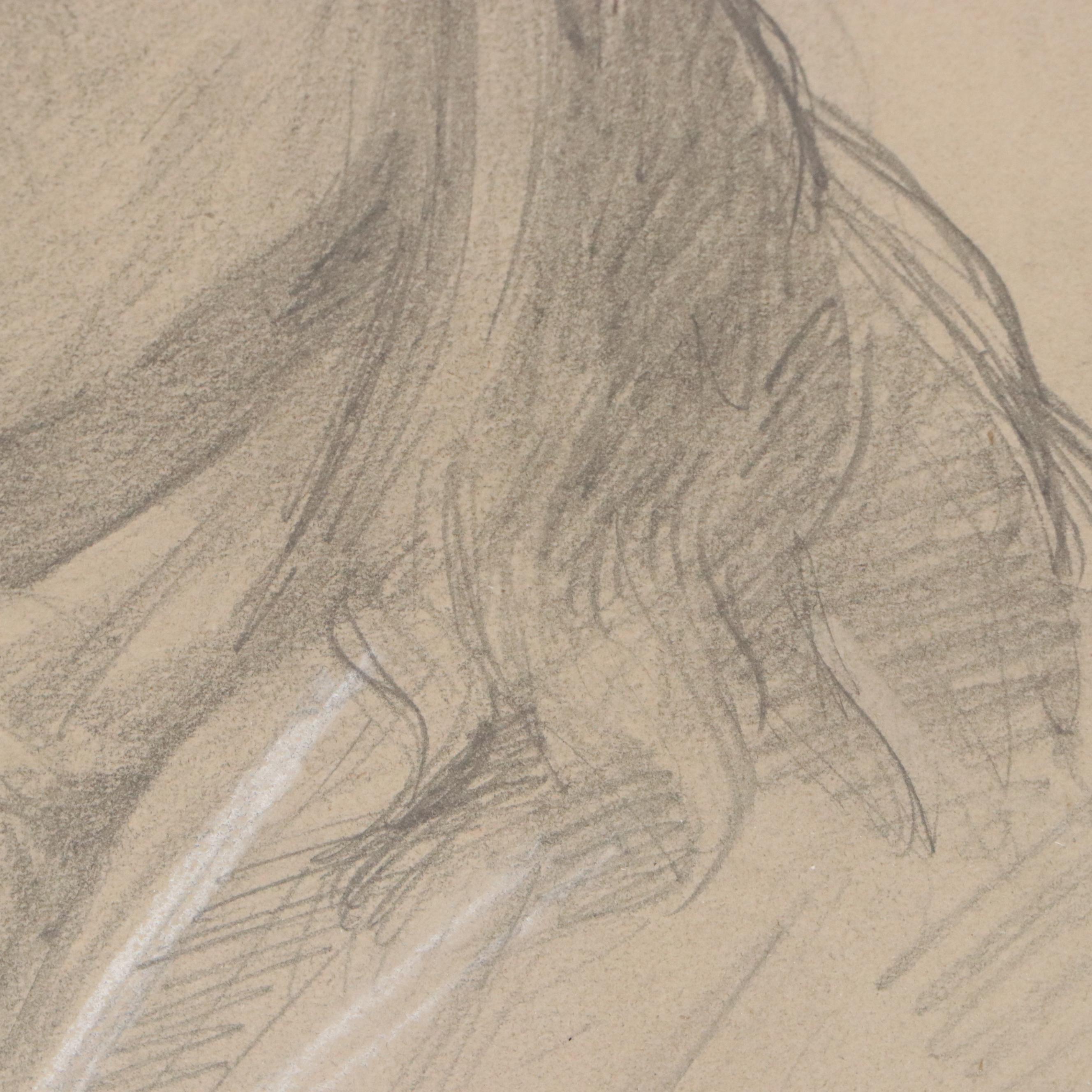 Joseph Henry Sharp Mixed Media Drawing "Portrait of Tallis Masmego"