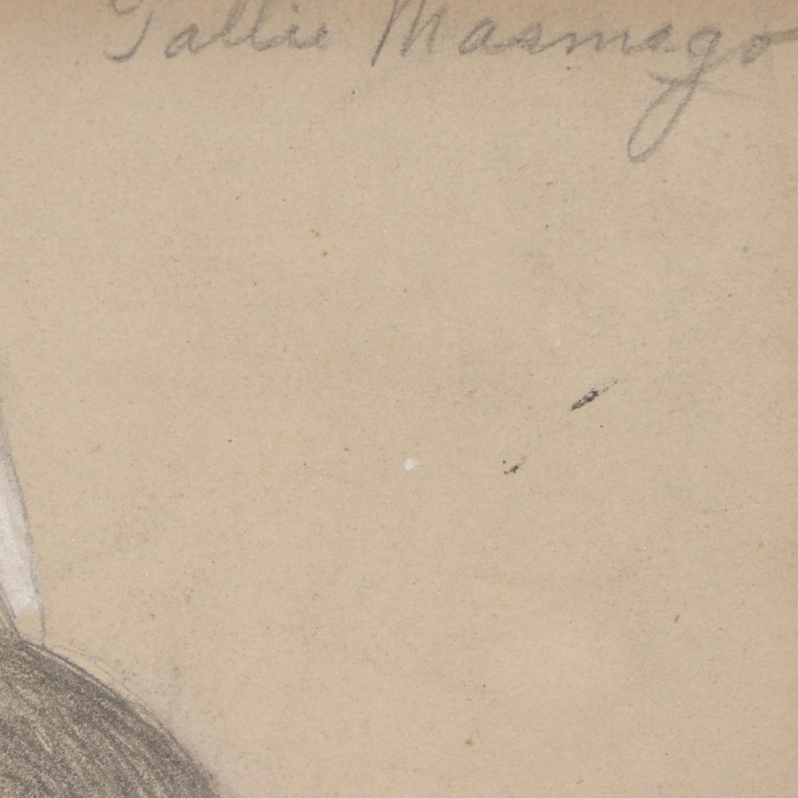 Joseph Henry Sharp Mixed Media Drawing "Portrait of Tallis Masmego"