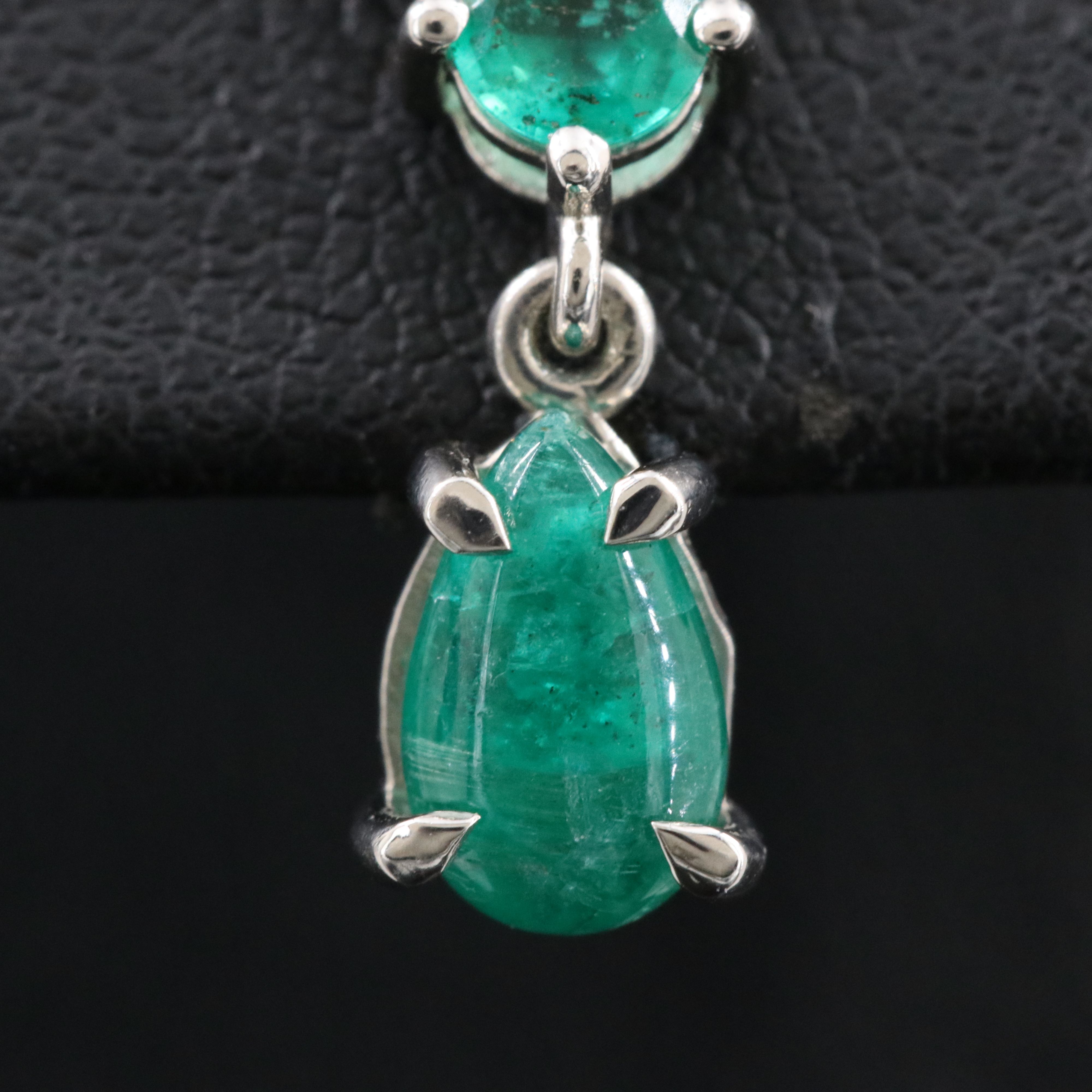 Platinum 2.37 CTW Emerald and Diamond Earrings