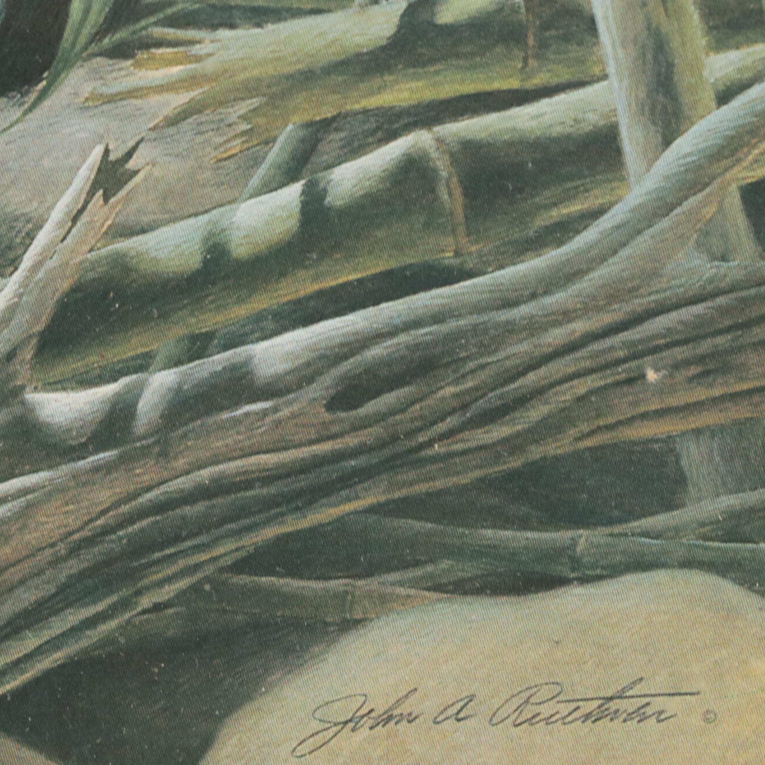 John A. Ruthven Offset Lithograph "Panda Bears," Late 20th Century