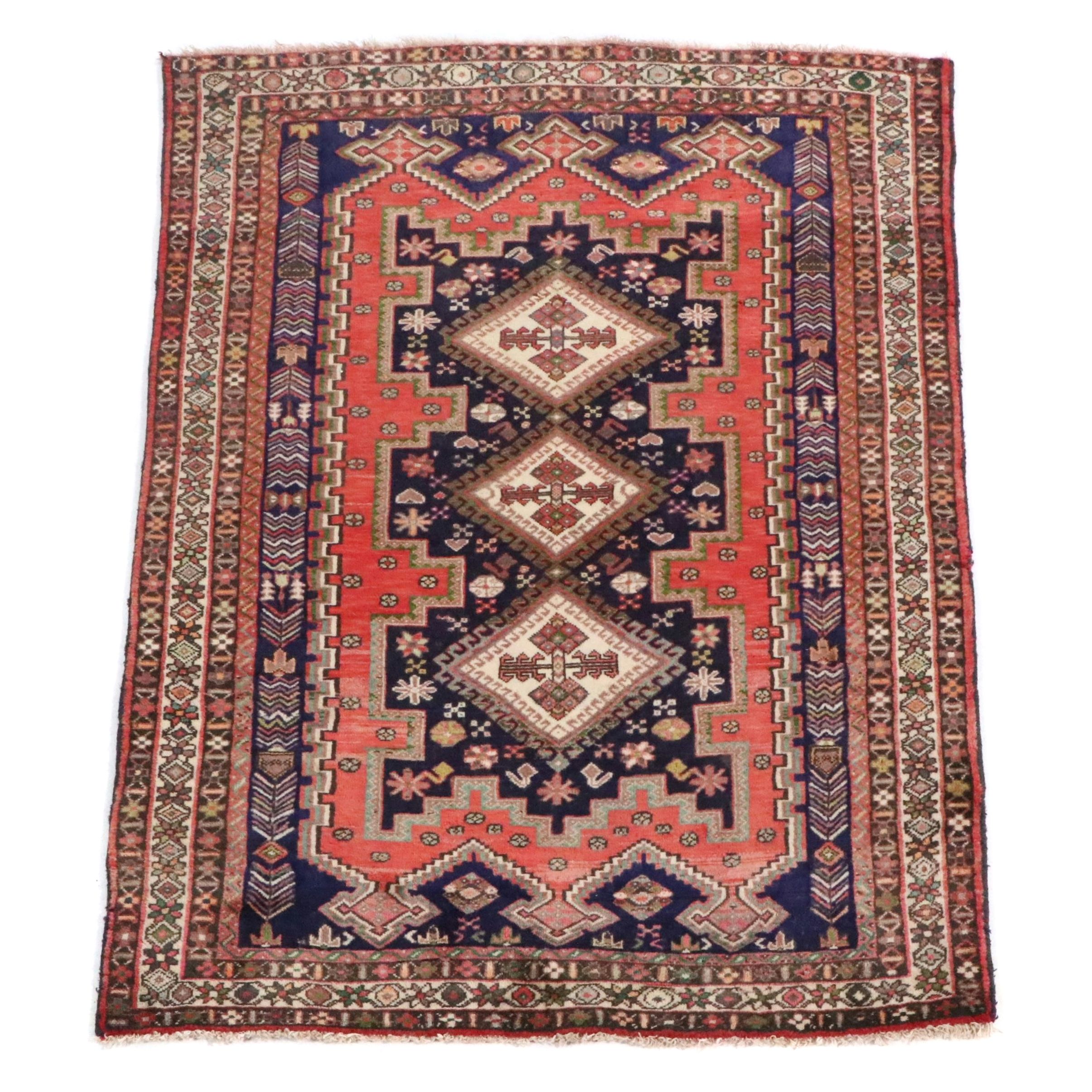 4'9 x 7'5 Hand-Knotted Persian Sirjan Area Rug