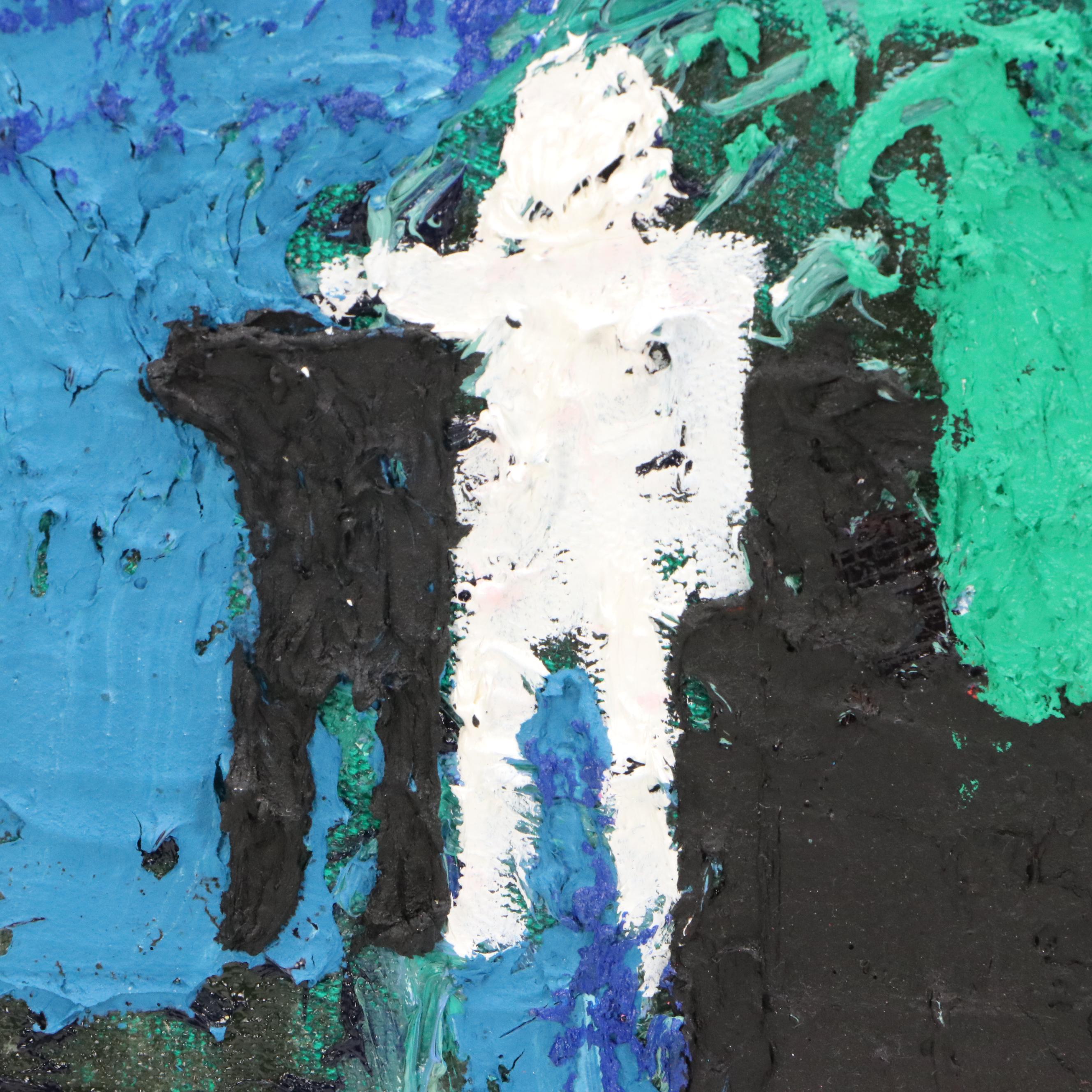 Willard Johnson Impasto Oil Painting "Tokyo Portal," 2022