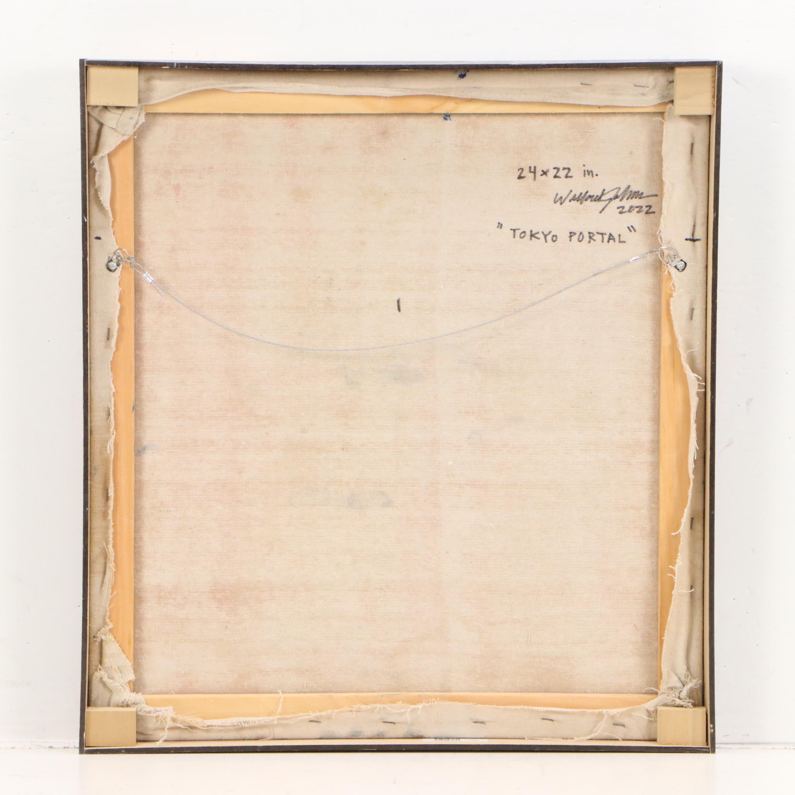 Willard Johnson Impasto Oil Painting "Tokyo Portal," 2022