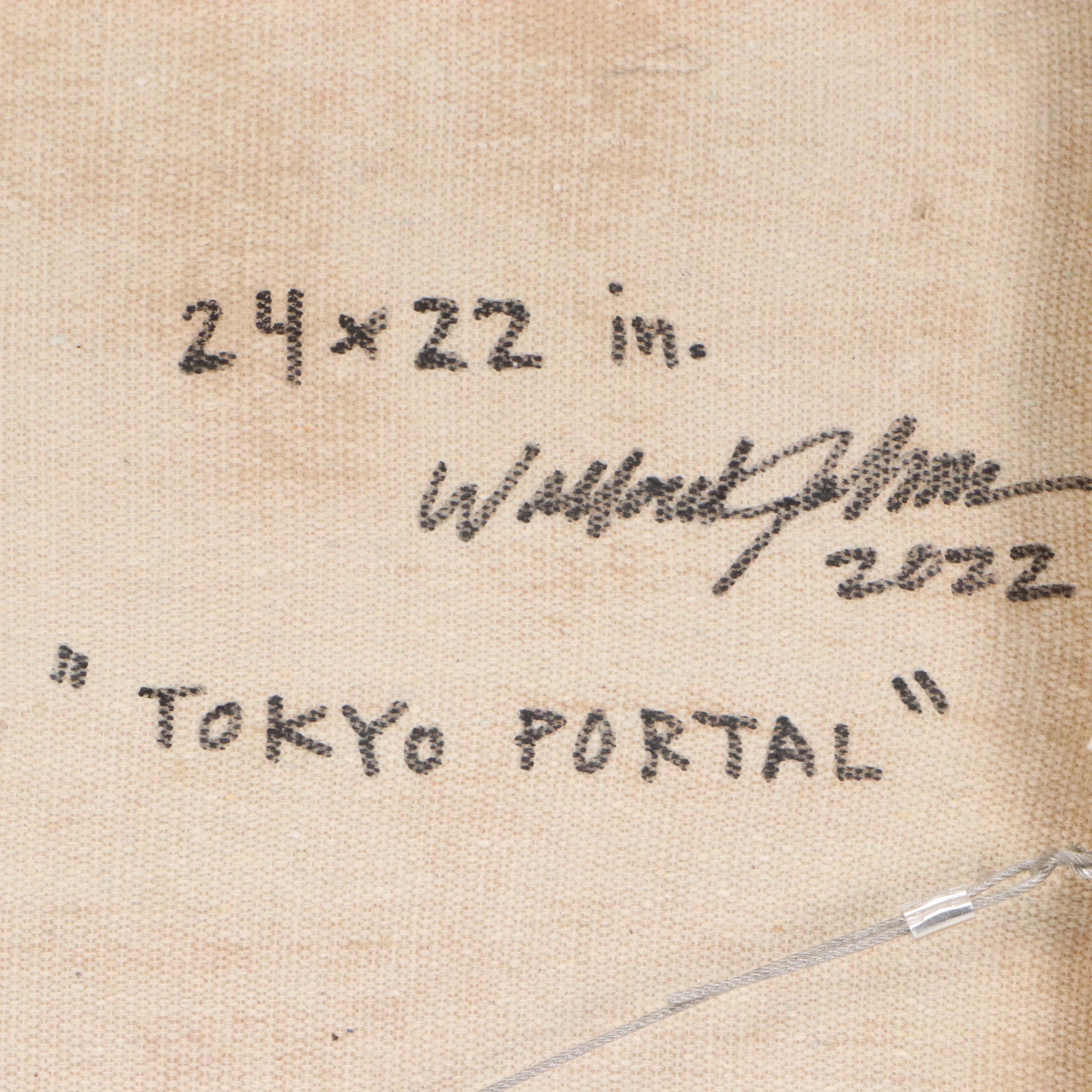 Willard Johnson Impasto Oil Painting "Tokyo Portal," 2022