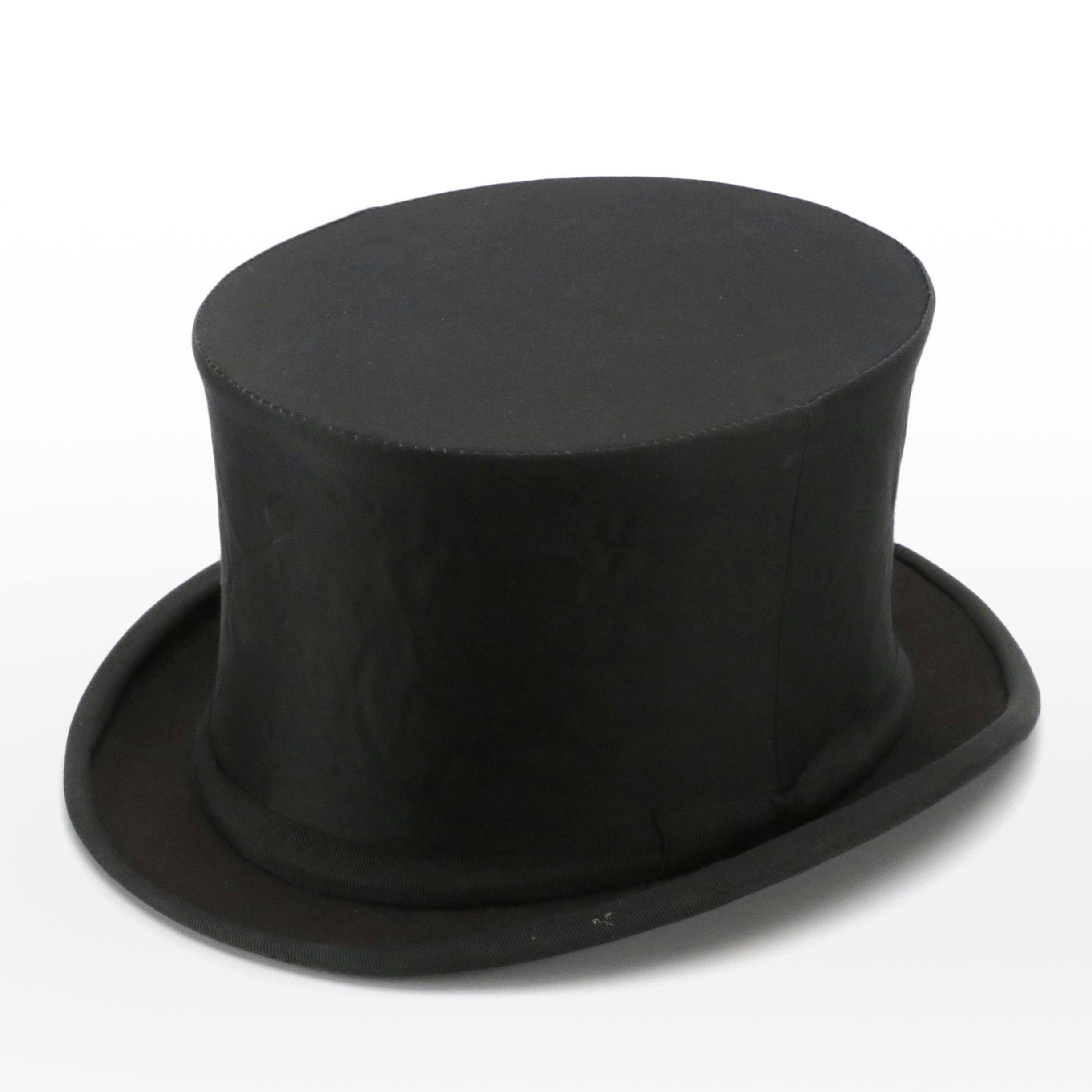 Vintage Black Silk Collapsible Opera Top Hat