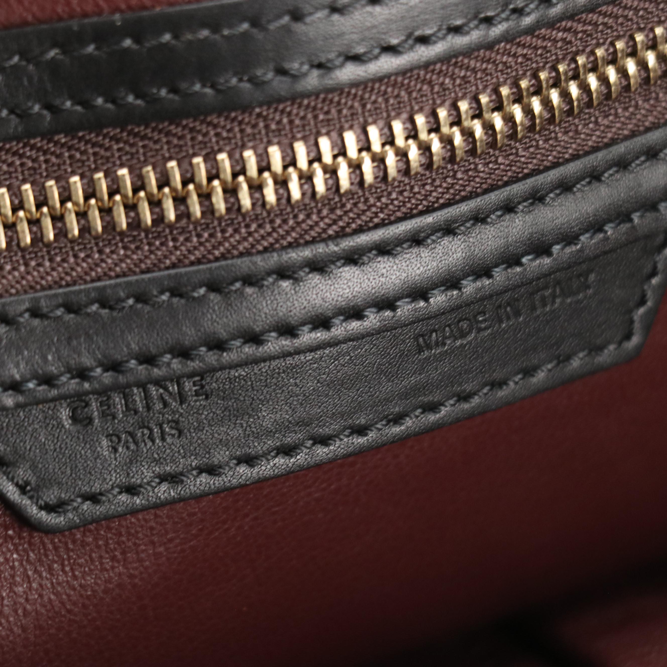 Céline Medium Luggage Handbag in Colorblock Calfskin Leather