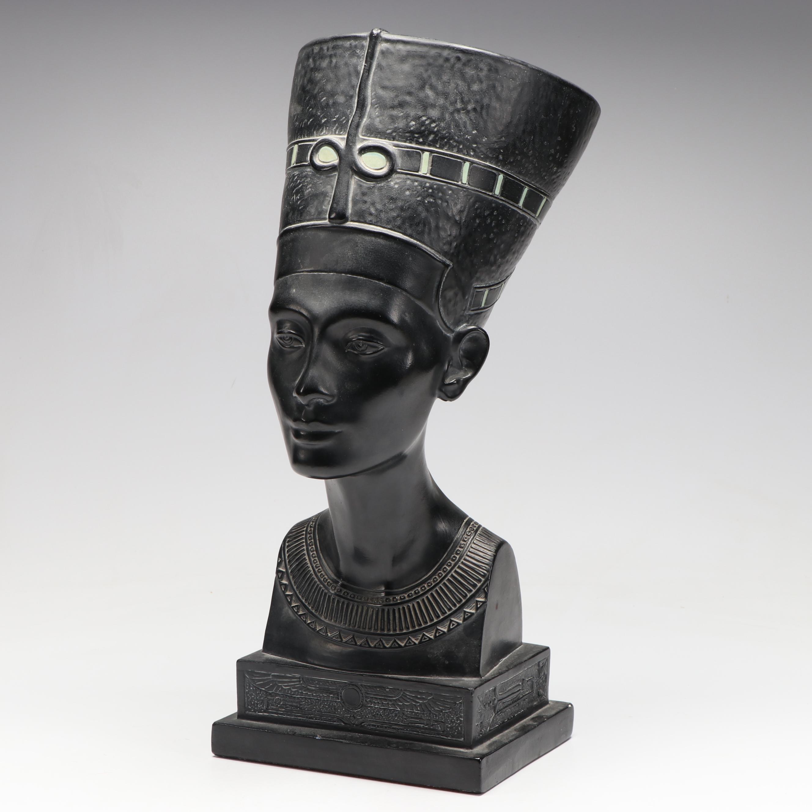 Alexander Backer Co. Nefertiti Chalkware Bust, Mid-20th Century