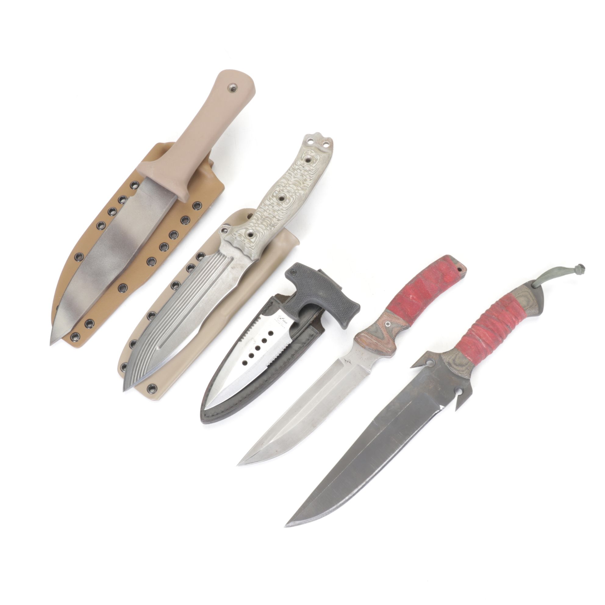 Blackjack "Highland Dirk II" Push Dagger and Four Other Fixed Blade Knives