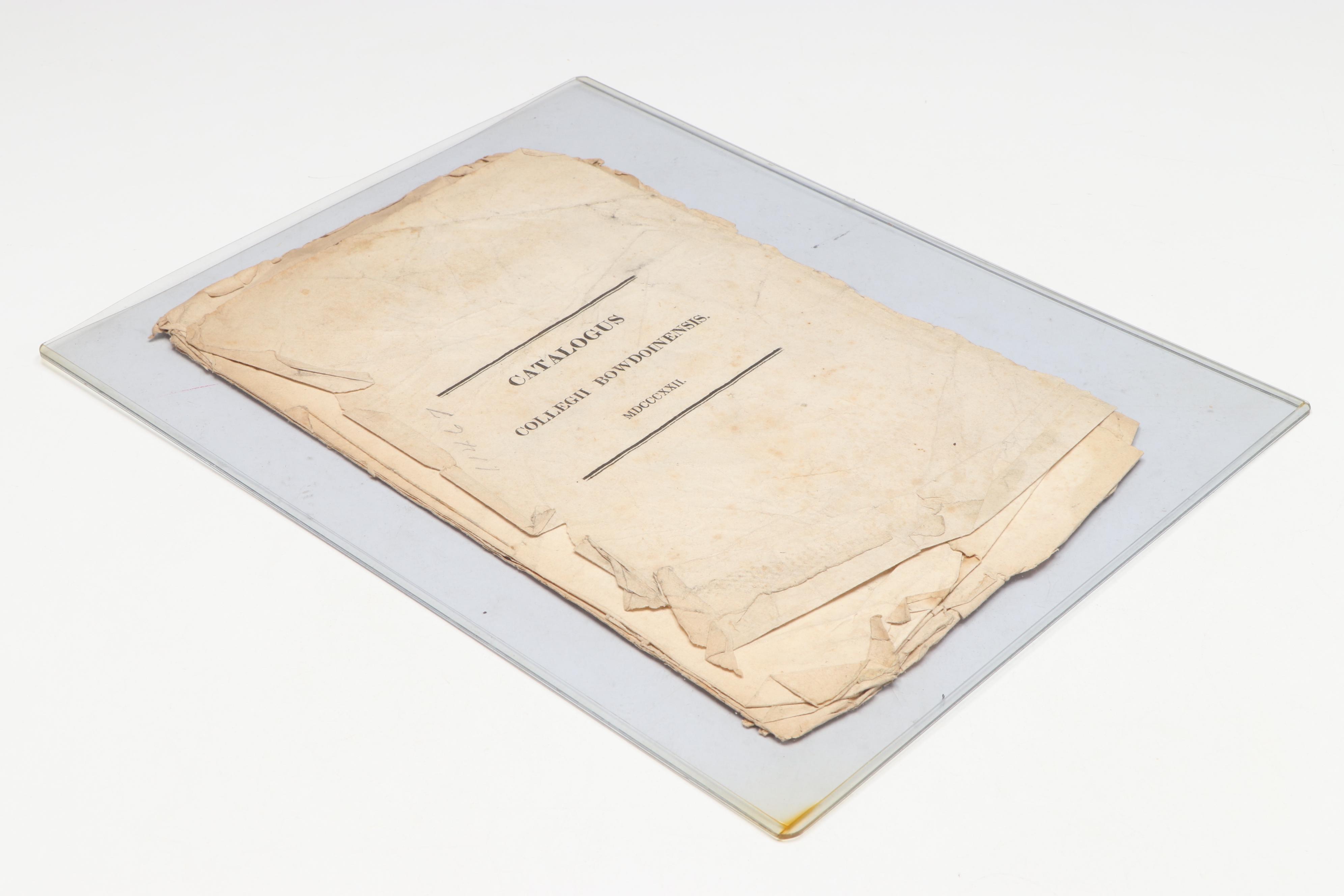 Bowdoin College "Catalogus Senatus Academici" Catalog, 1822