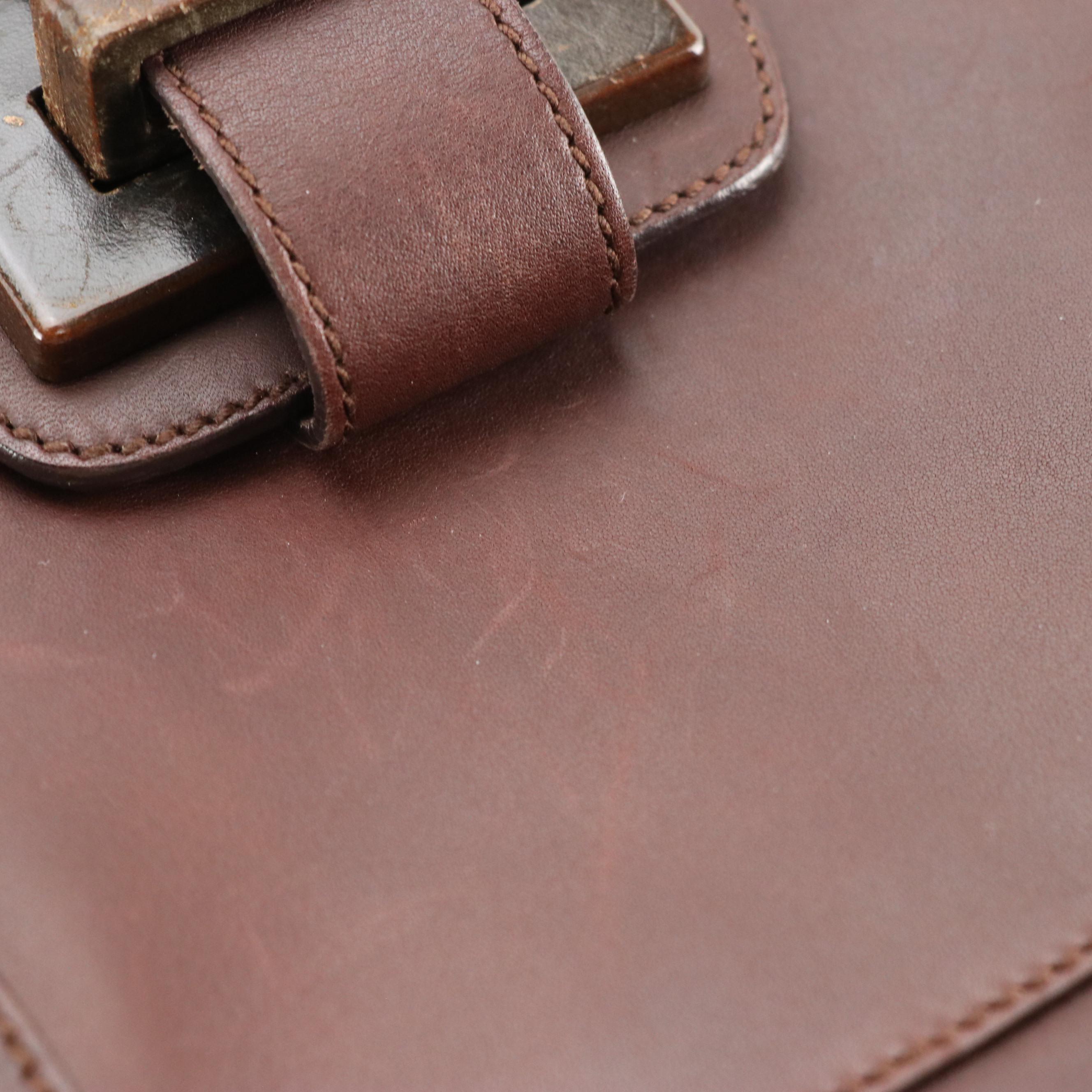 Salvatore Ferragamo Gancini Harness Shoulder Bag in Brown Leather