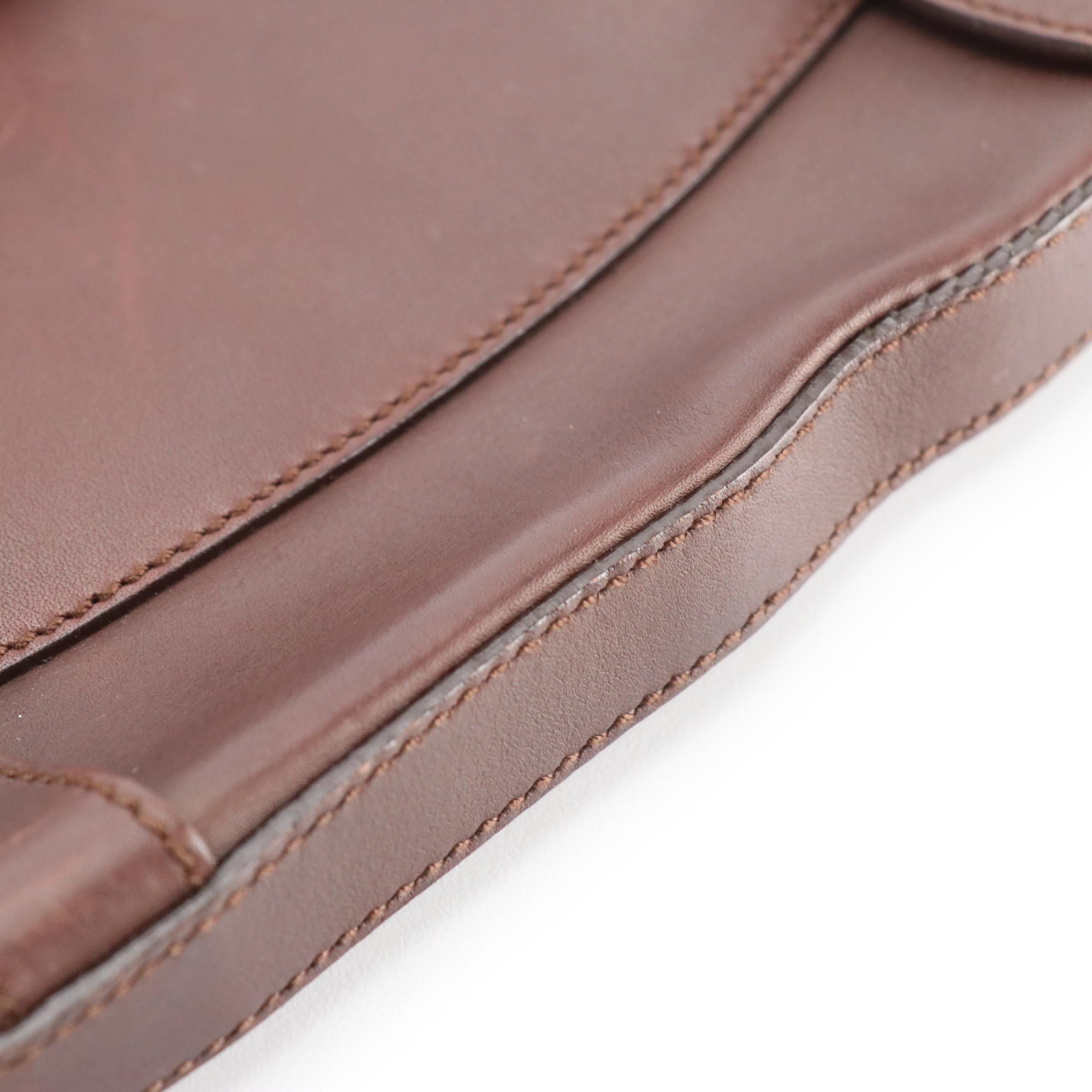 Salvatore Ferragamo Gancini Harness Shoulder Bag in Brown Leather