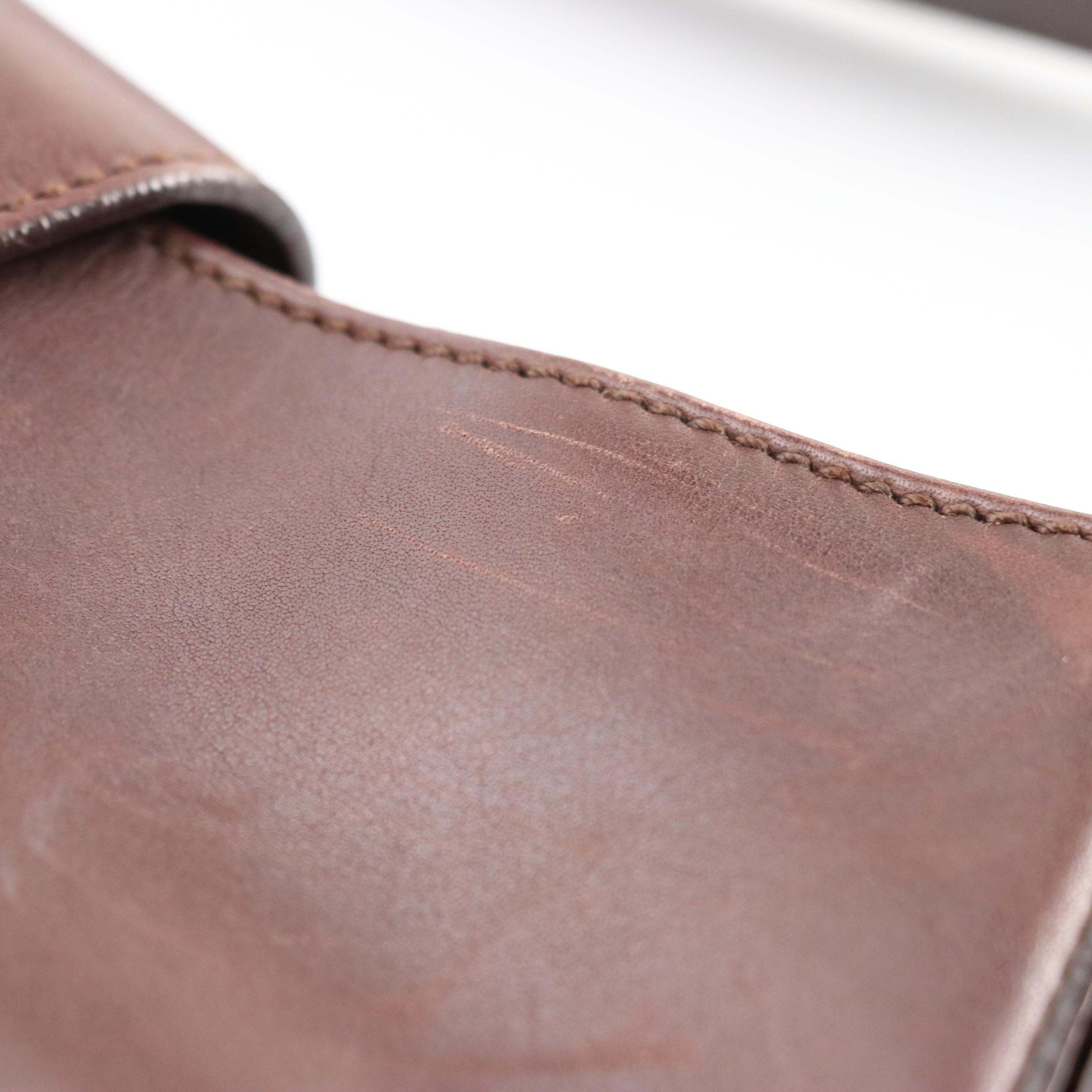 Salvatore Ferragamo Gancini Harness Shoulder Bag in Brown Leather