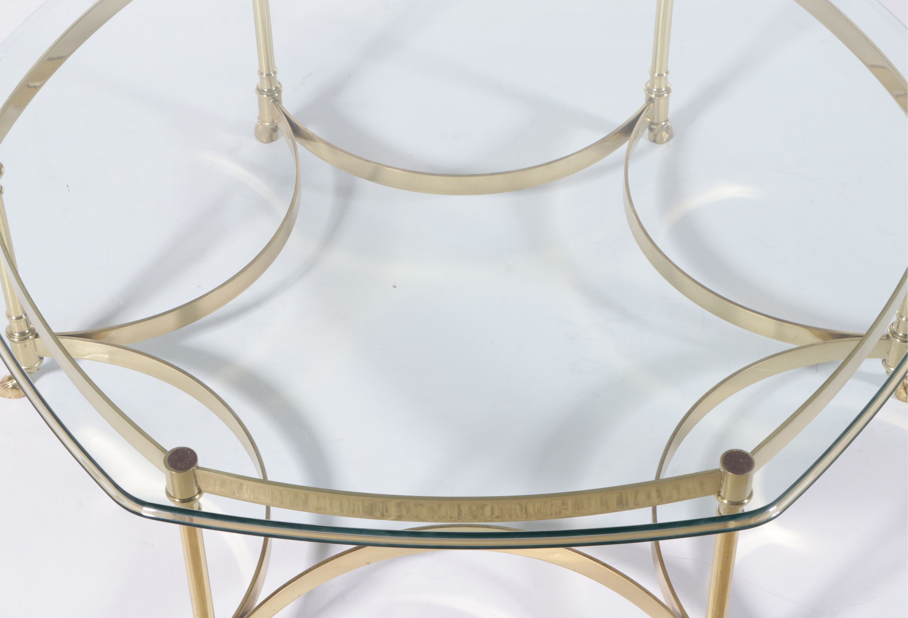 French Style Brass and Glass Coffee Table