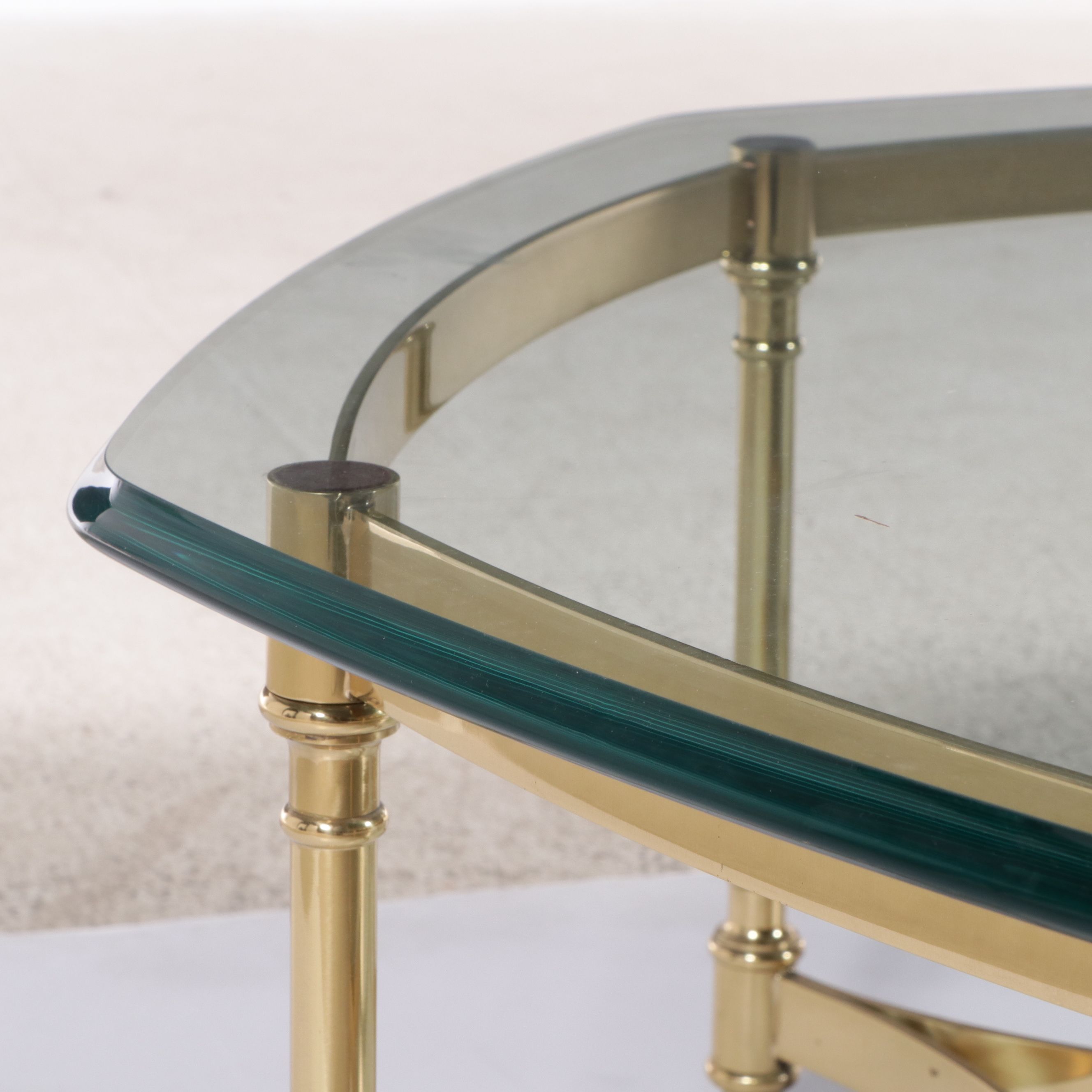 French Style Brass and Glass Coffee Table