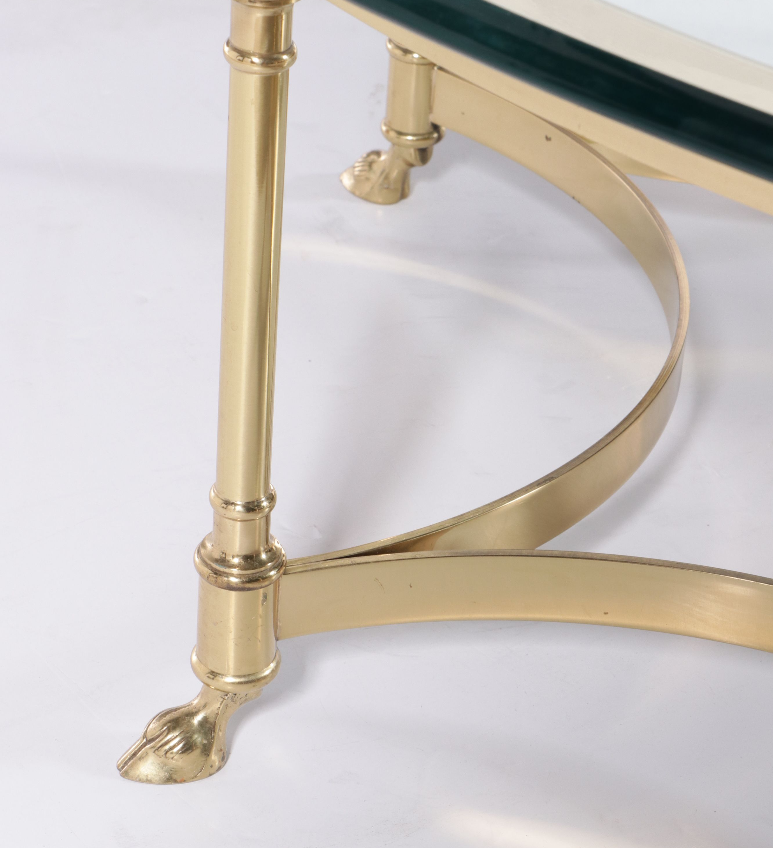 French Style Brass and Glass Coffee Table
