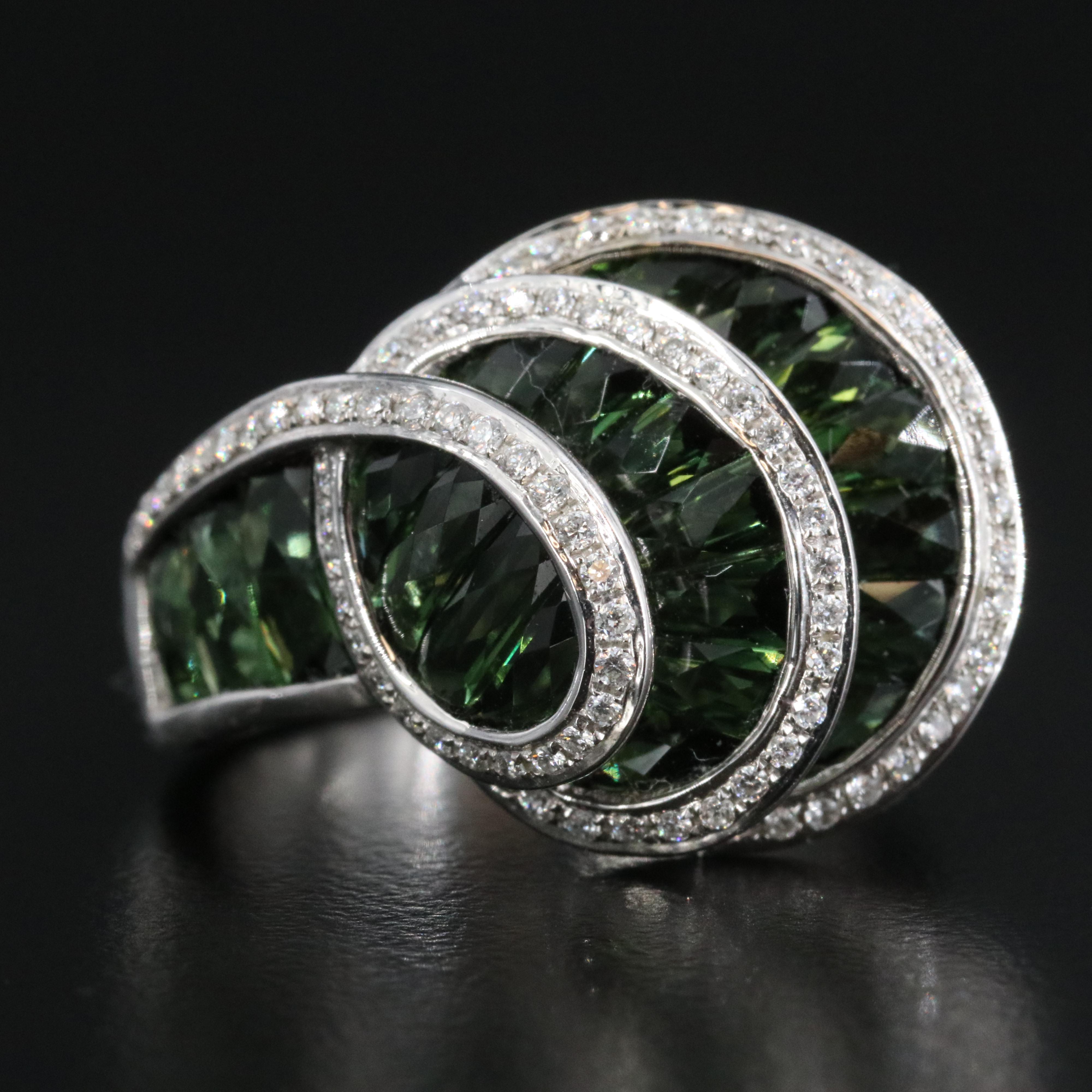 Bellarri 18K Tourmaline and Diamond Swirl Ring