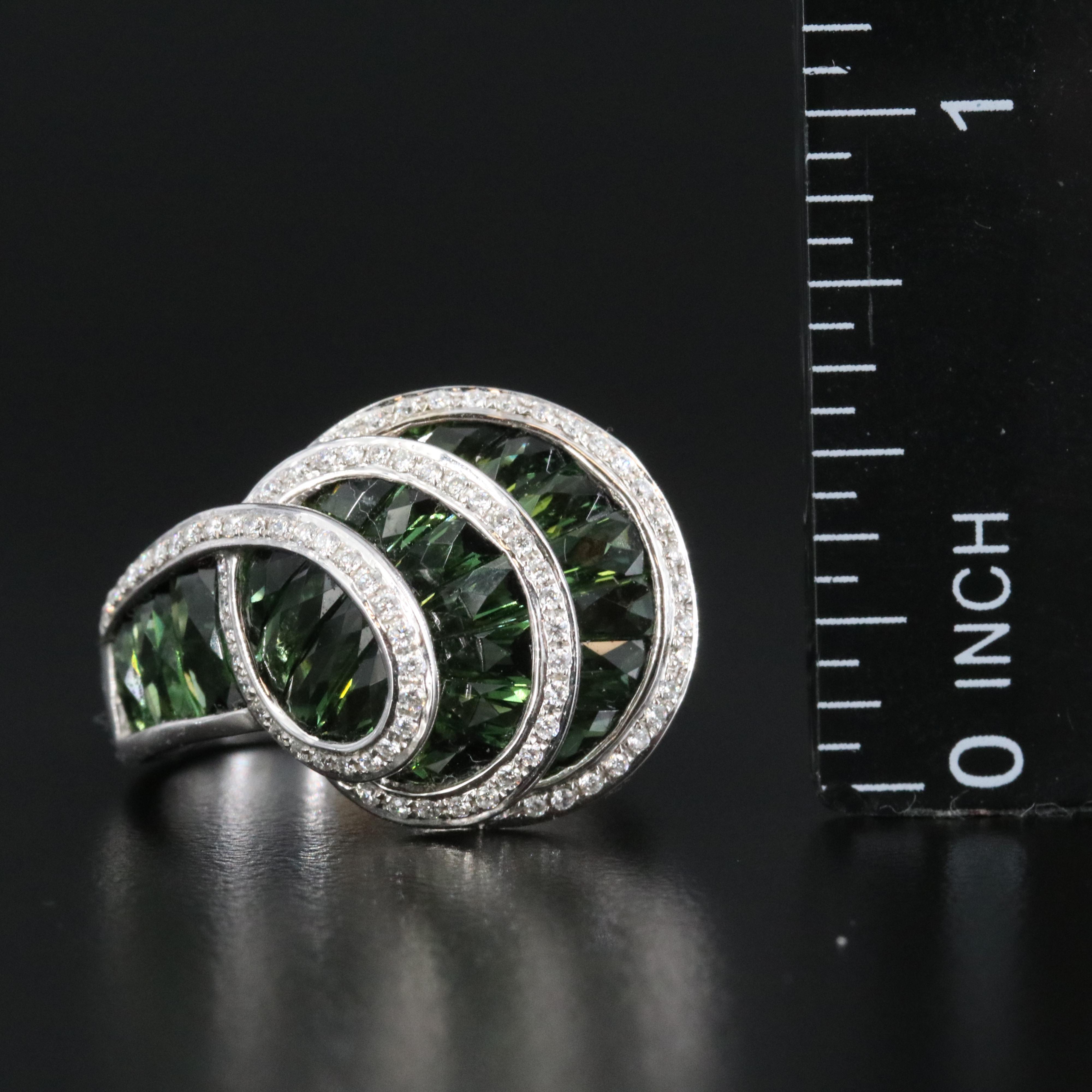 Bellarri 18K Tourmaline and Diamond Swirl Ring