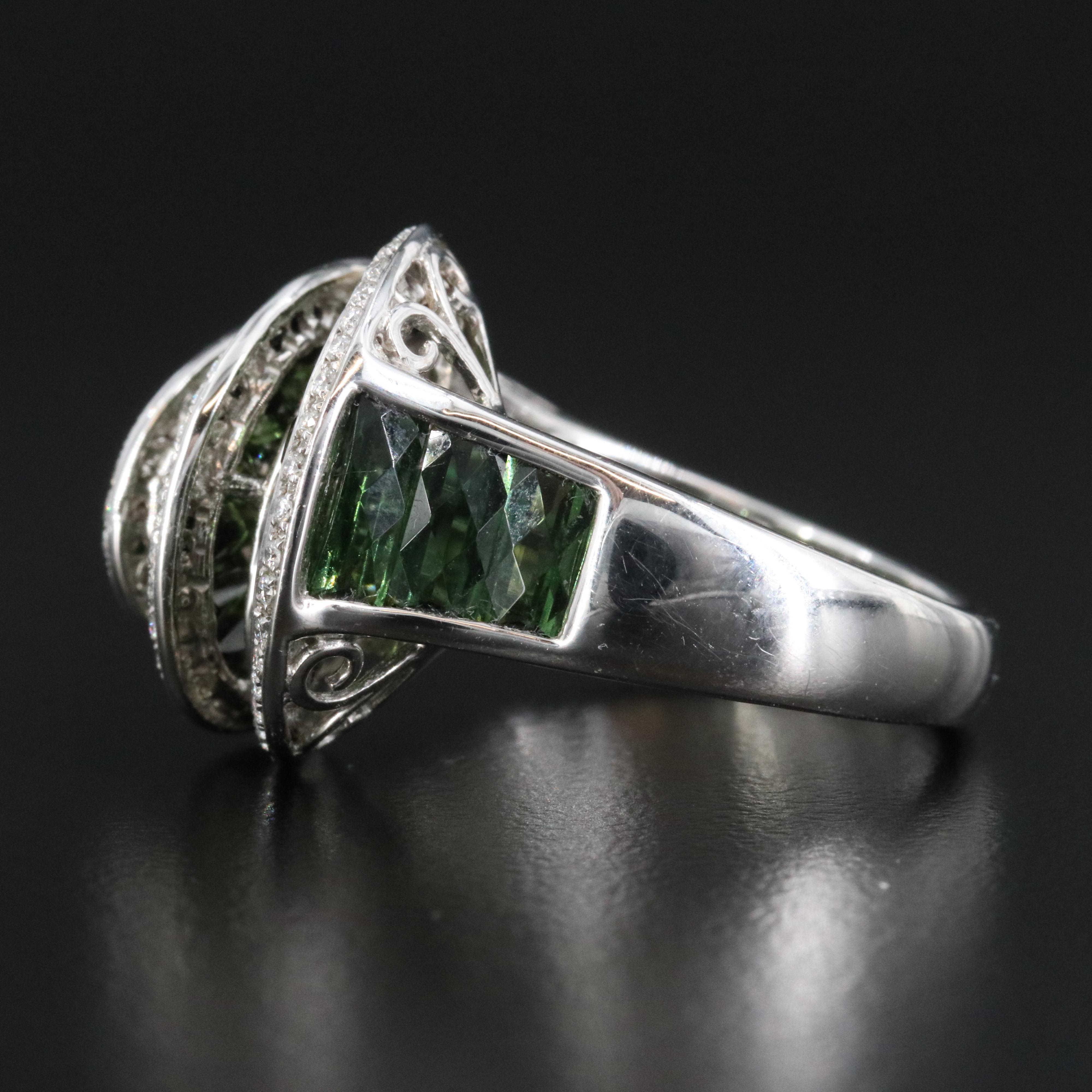 Bellarri 18K Tourmaline and Diamond Swirl Ring