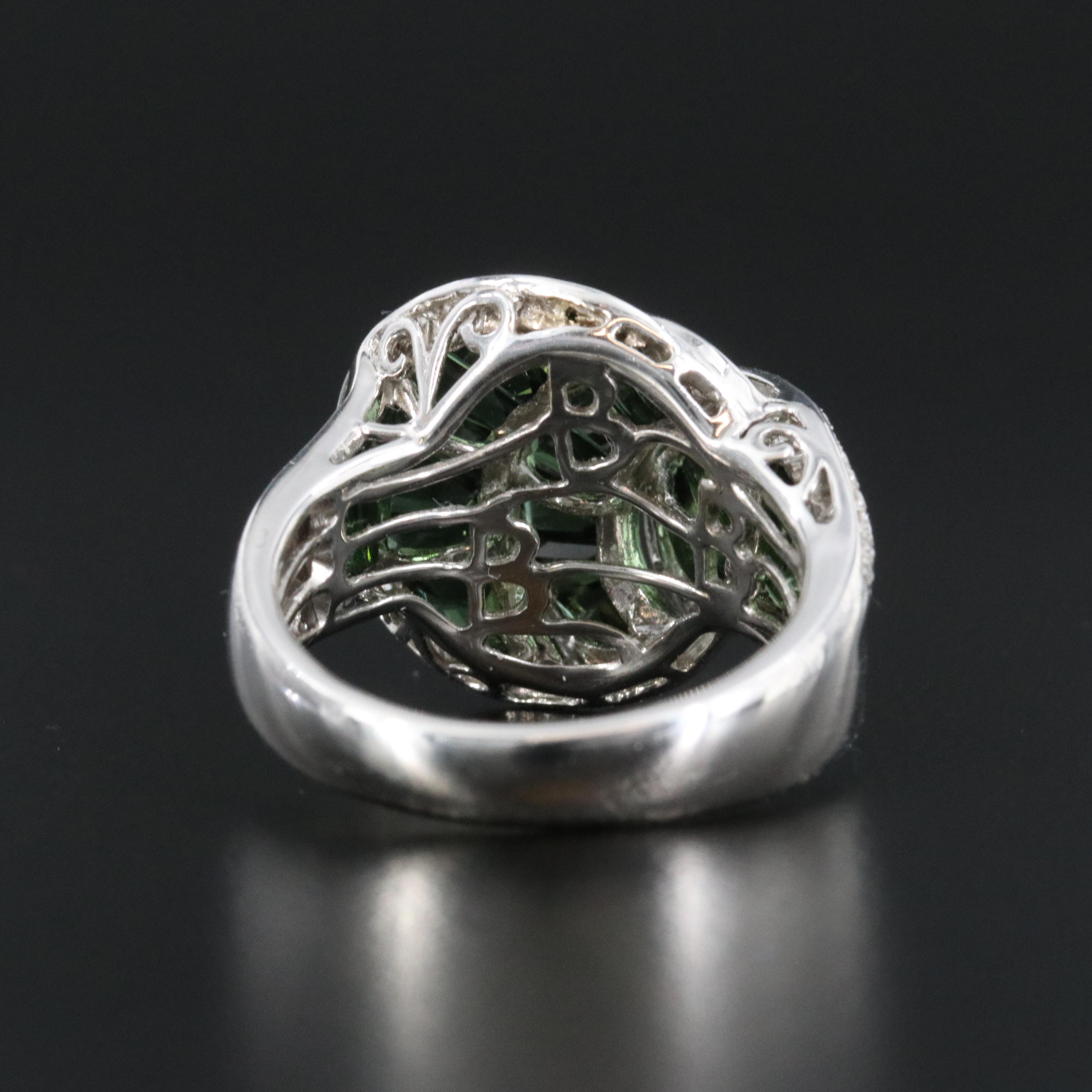 Bellarri 18K Tourmaline and Diamond Swirl Ring