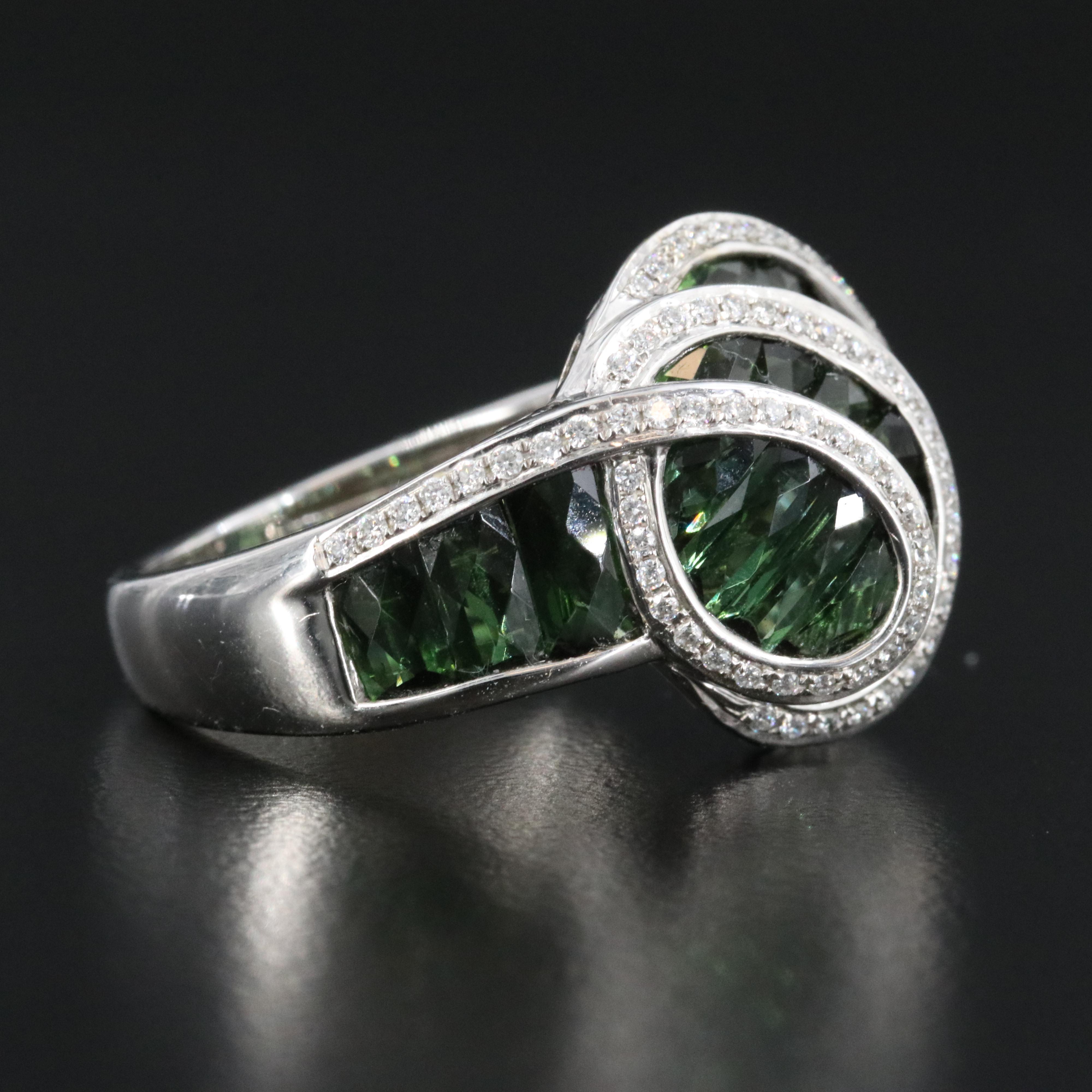 Bellarri 18K Tourmaline and Diamond Swirl Ring