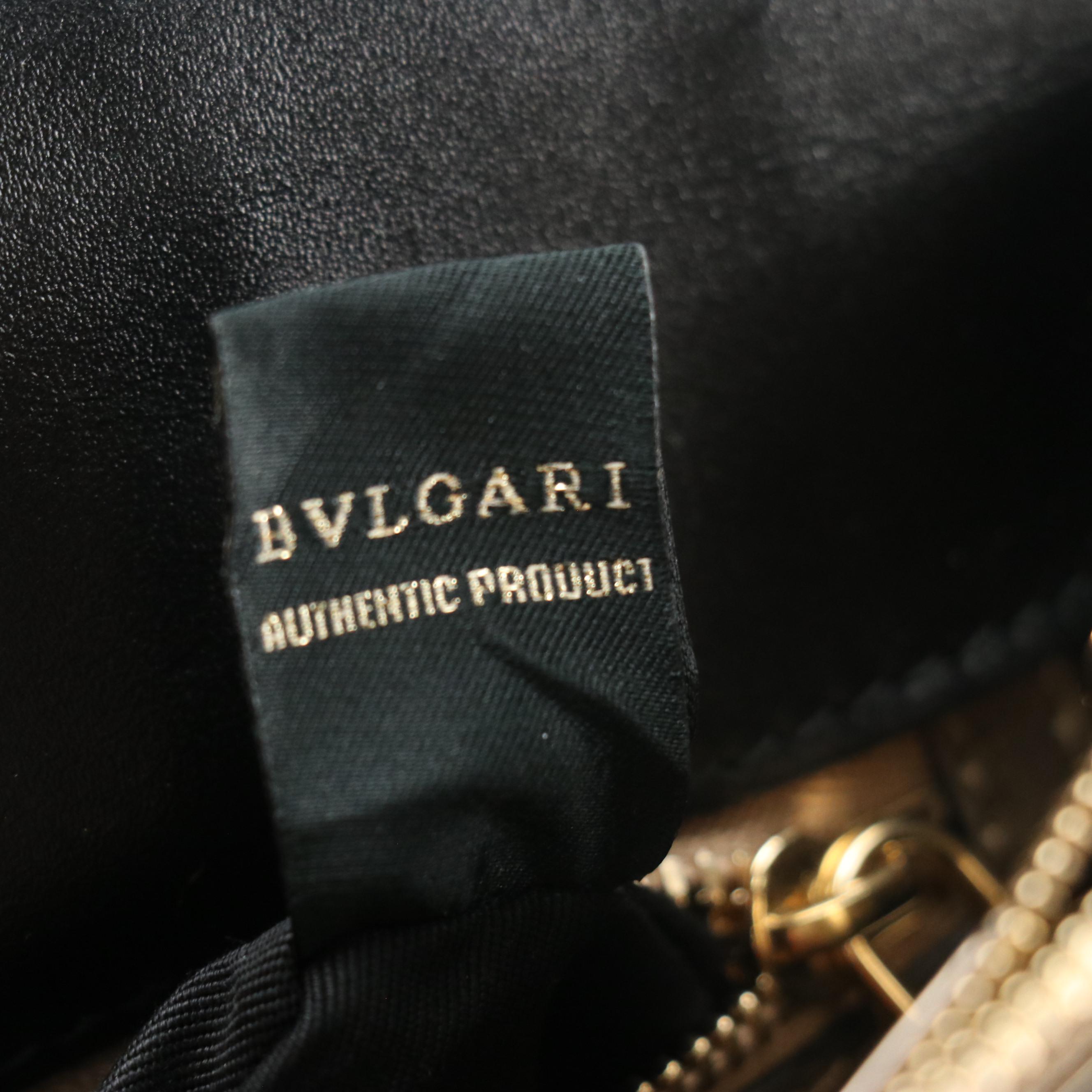 BVLGARI Serpenti Forever Large Chain Satchel in Metallic Glazed Leather