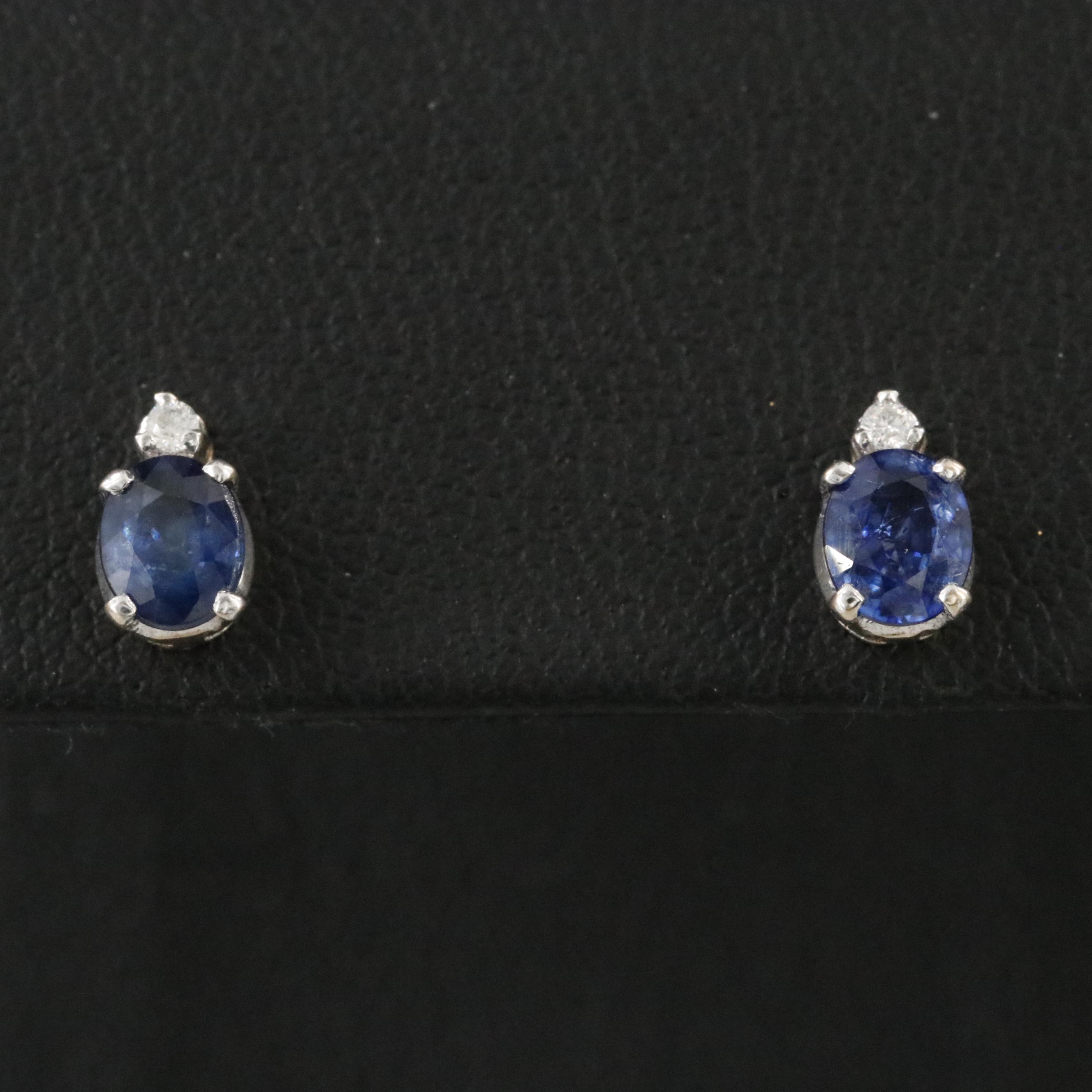 18K Sapphire and Diamond Earrings