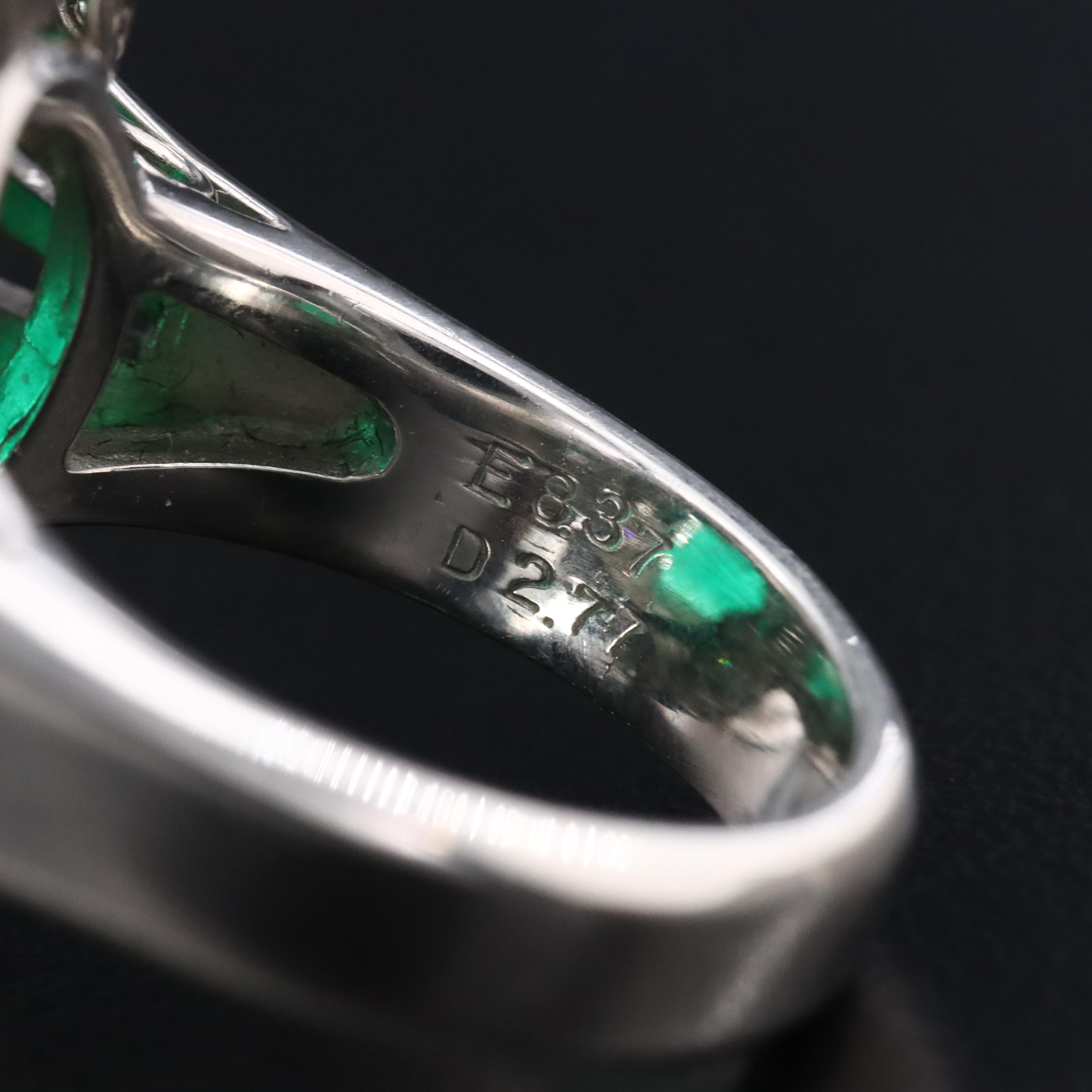 Platinum 8.37 CT Emerald and 2.77 CTW Diamond Ballerina Ring