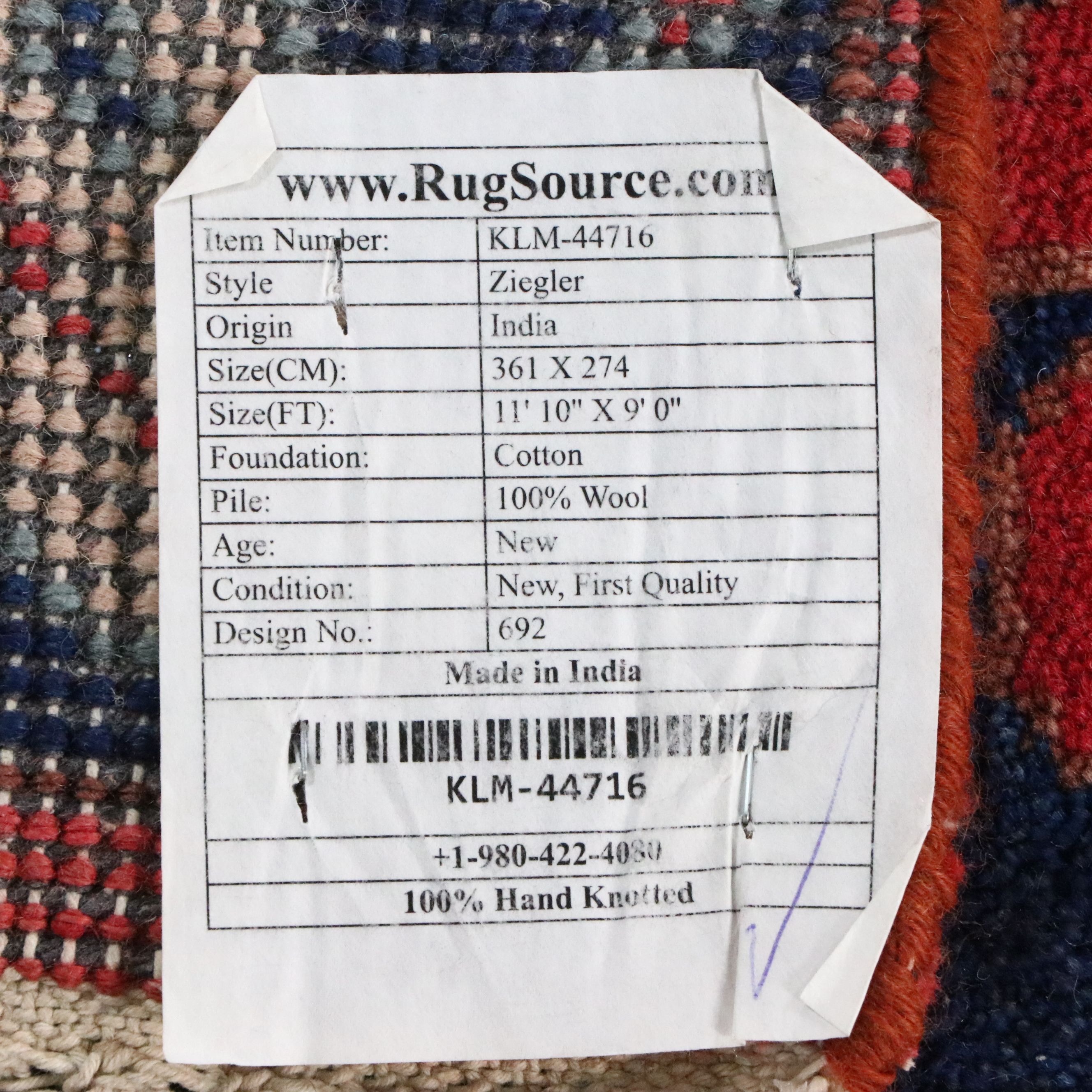 9' x 11'11 Hand-Knotted Indo-Persian Ziegler Pictorial Area Rug