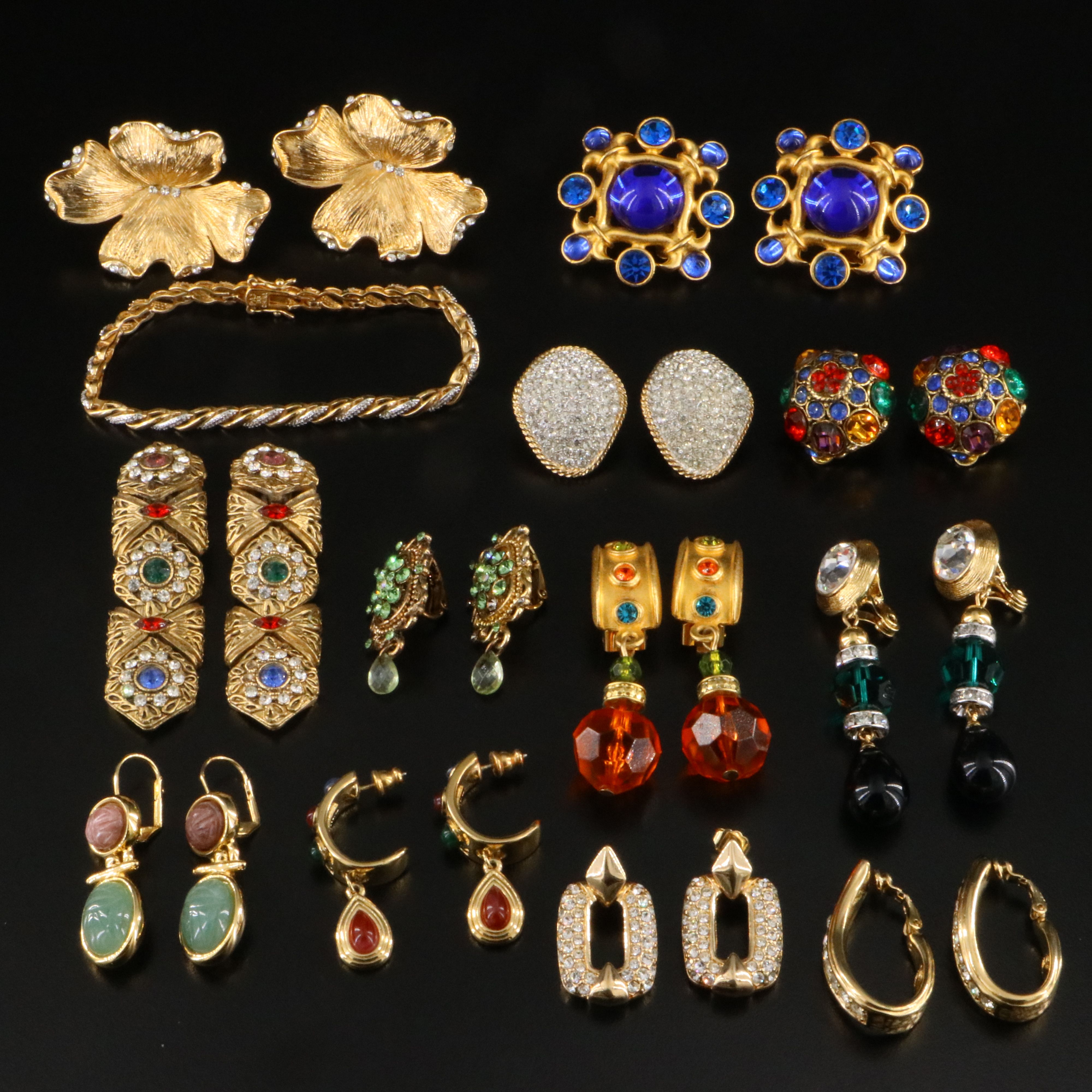 Jewel Tone Jewelry Collection Featuring Trifari and Dubin