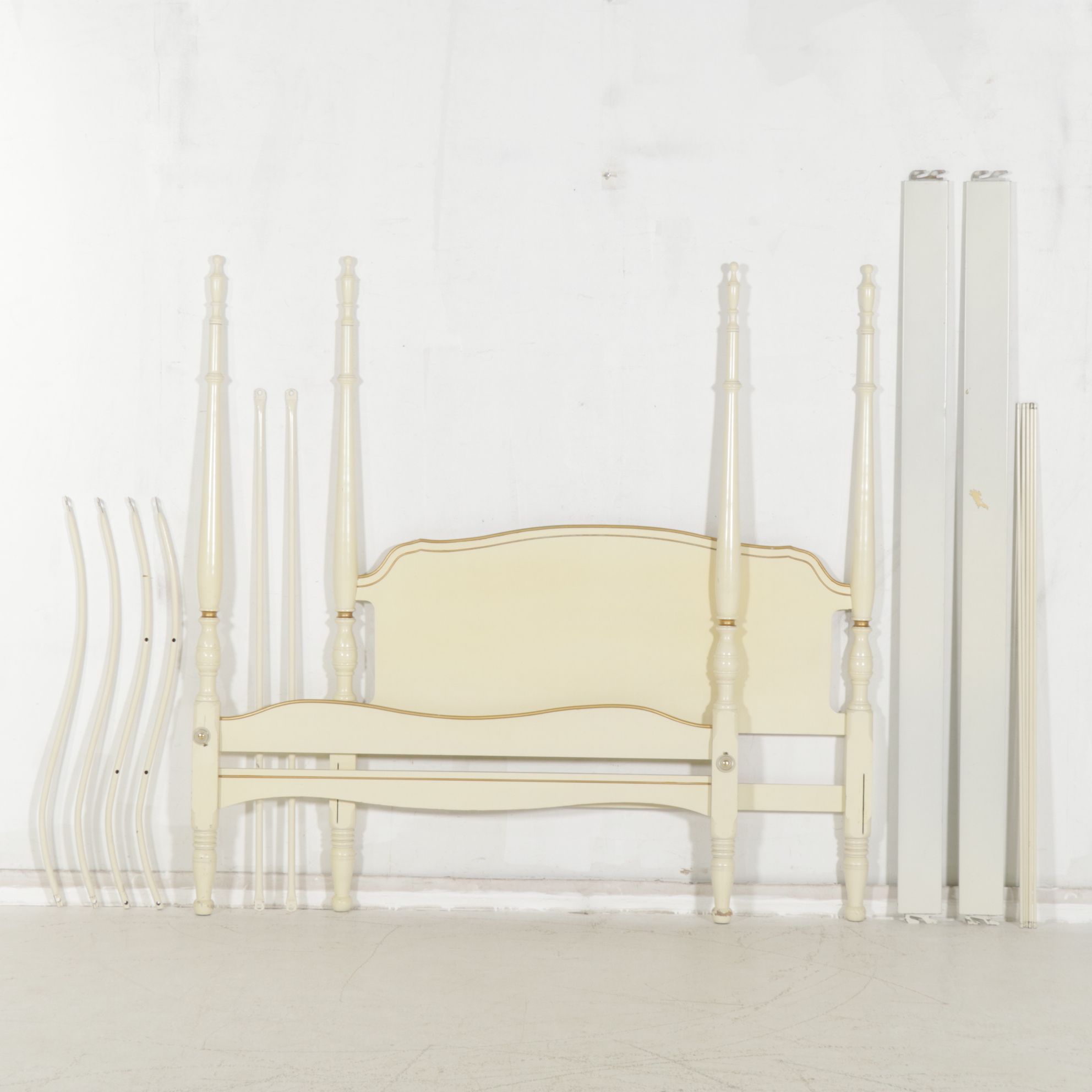 Dixie Painted Four-Poster Canopy Full Size Bed Frame