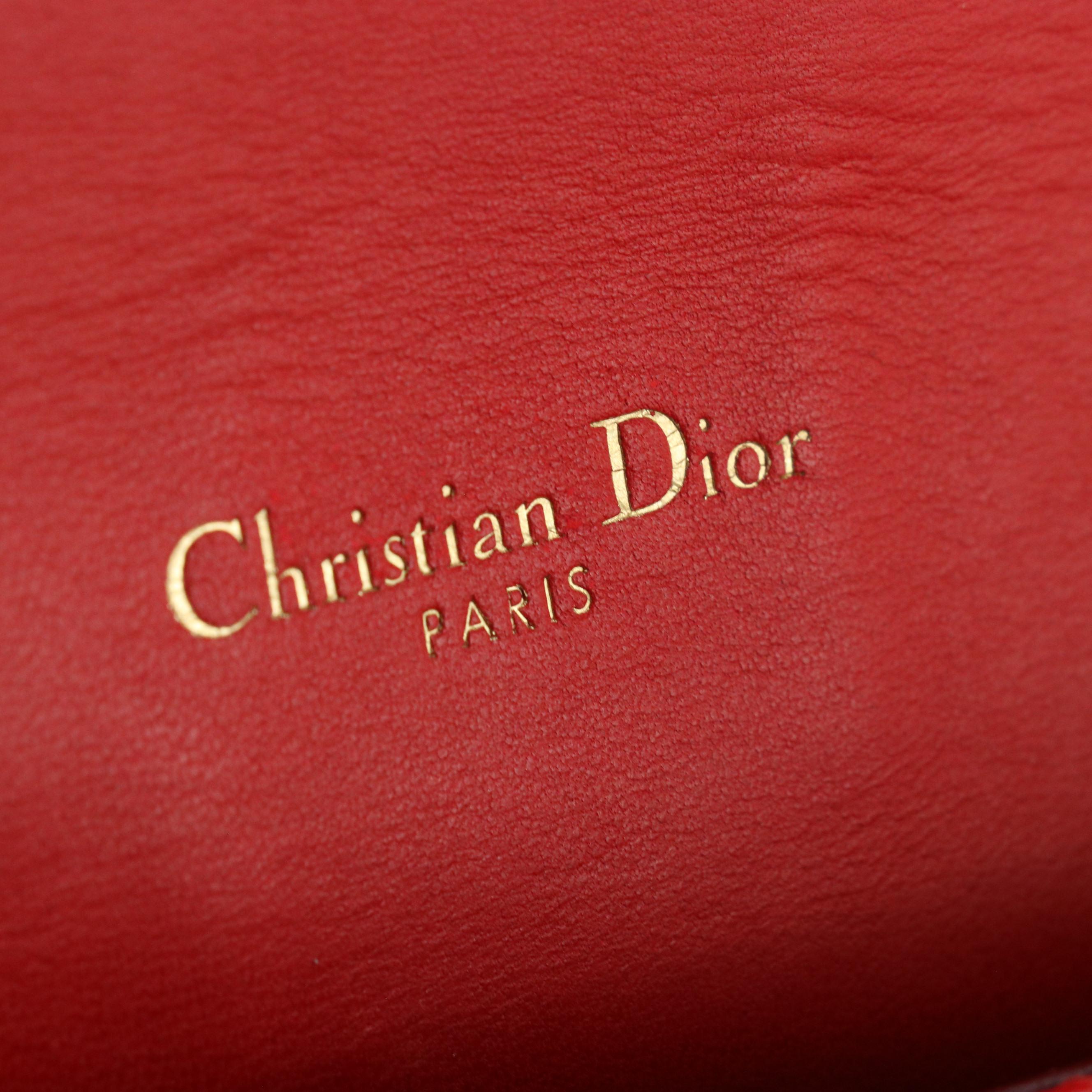 Christian Dior Miss Dior Promenade Shoulder Bag in Red Cannage Quilted Lambskin