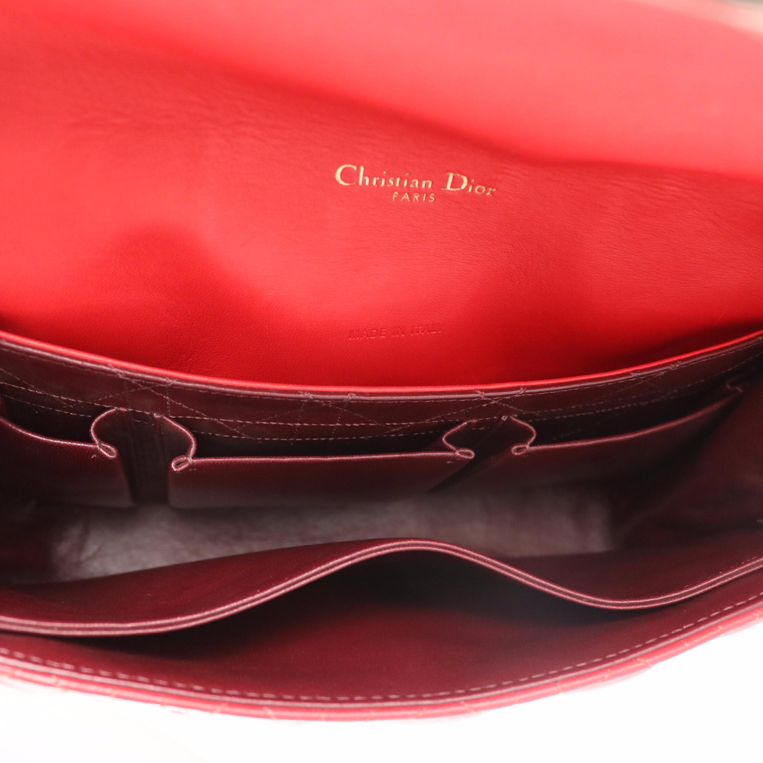 Christian Dior Miss Dior Promenade Shoulder Bag in Red Cannage Quilted Lambskin