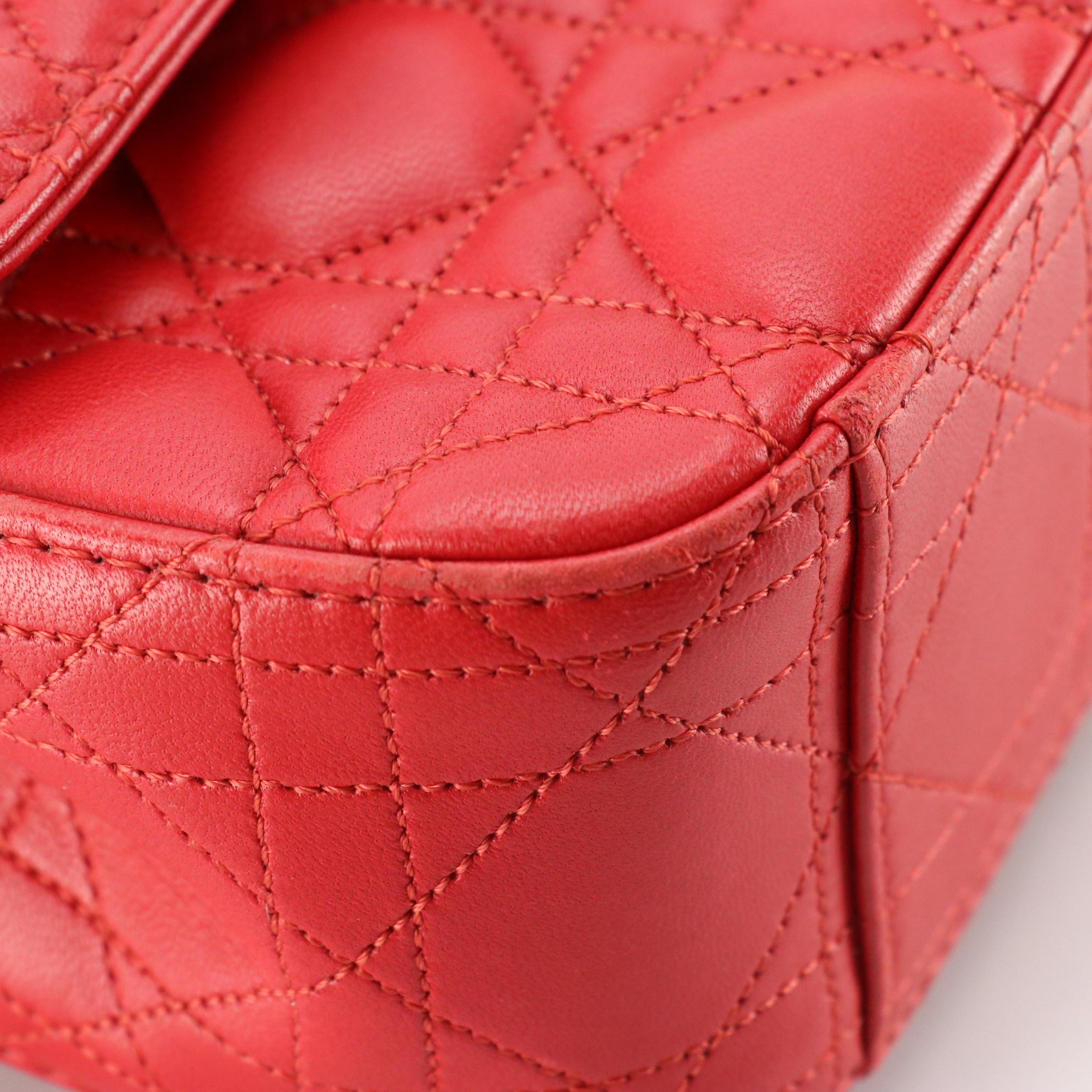 Christian Dior Miss Dior Promenade Shoulder Bag in Red Cannage Quilted Lambskin