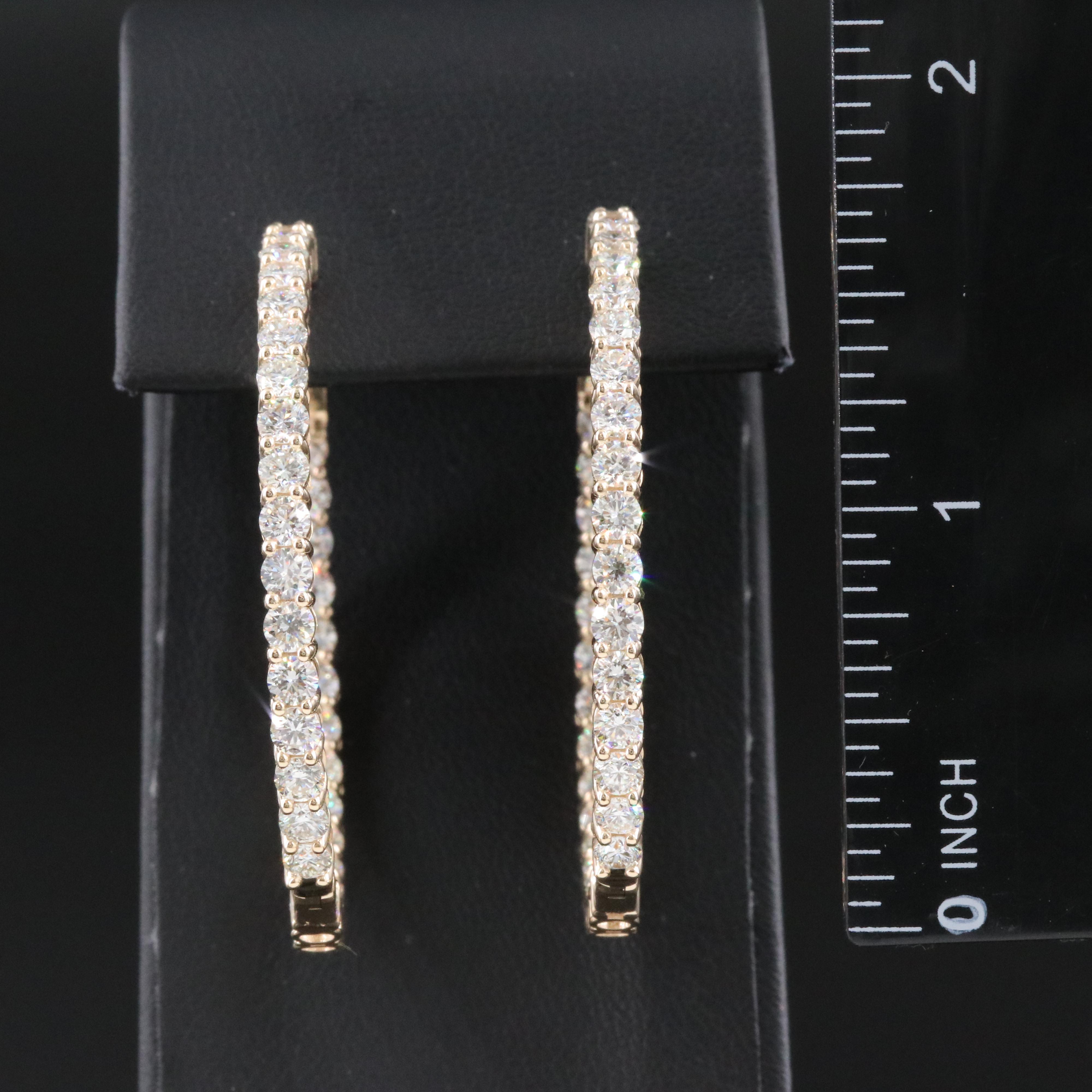 14K 7.04 CTW Diamond Inside-Out Hoop Earrings