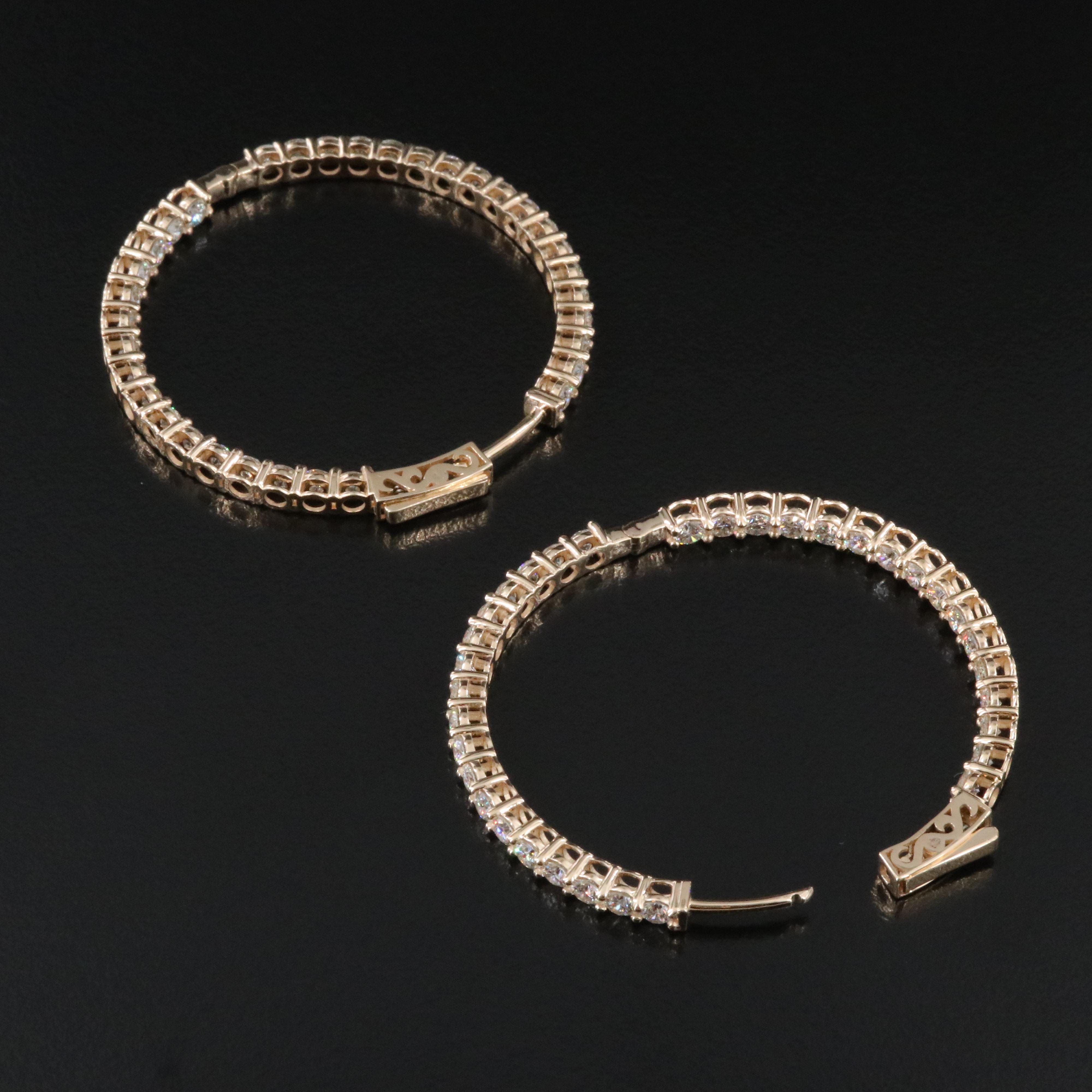 14K 7.04 CTW Diamond Inside-Out Hoop Earrings